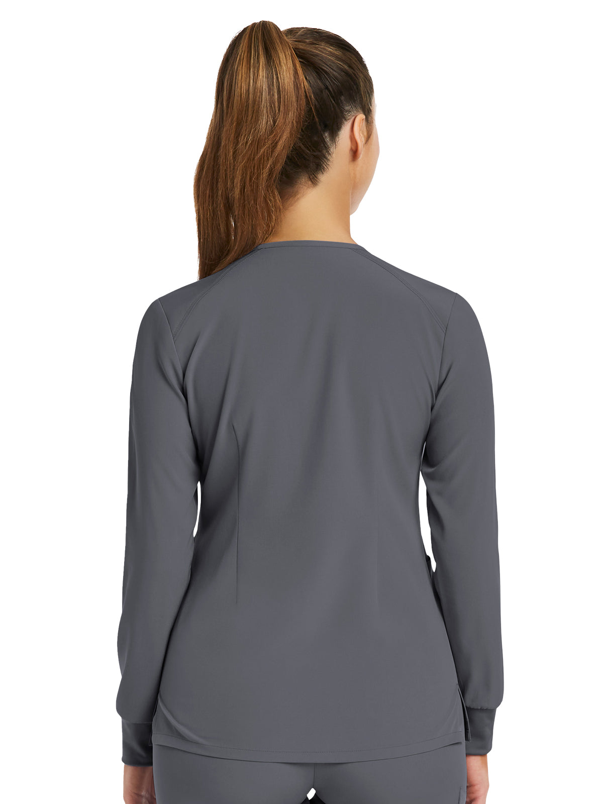 Women's Three-Pocket Round Neck Jacket - 7510 - Pewter
