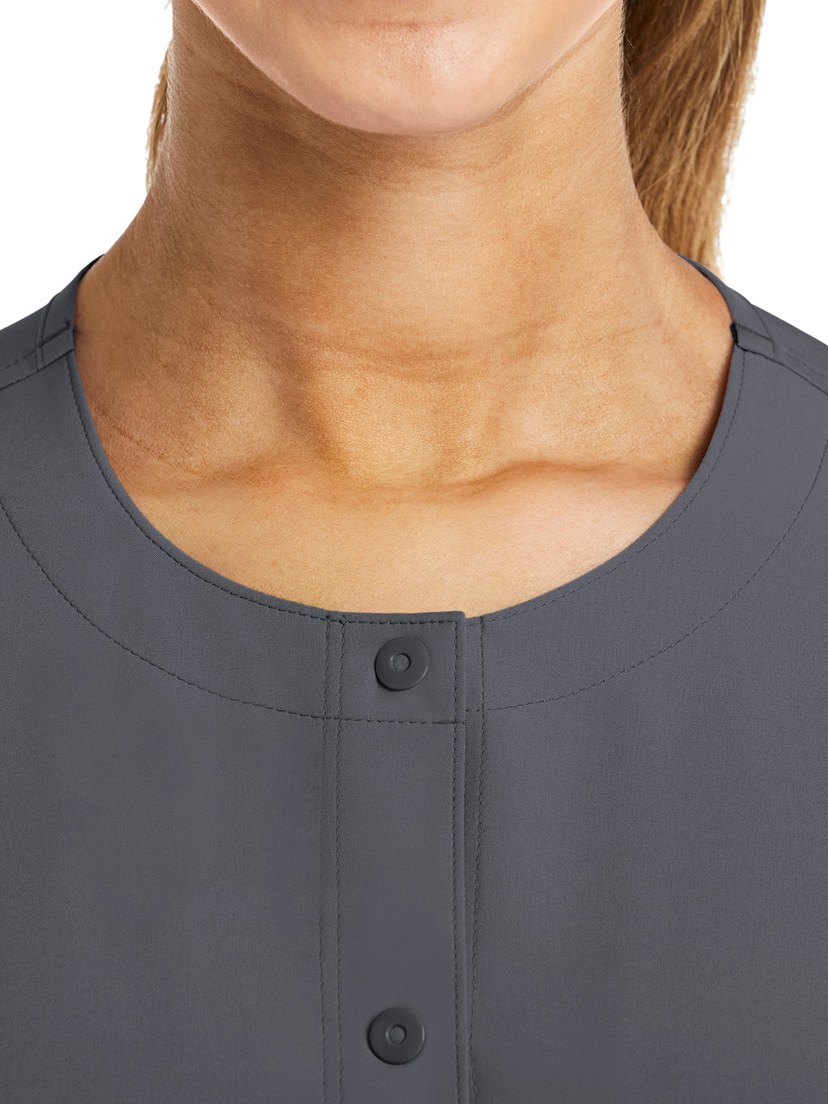 Women's Three-Pocket Round Neck Jacket - 7510 - Pewter