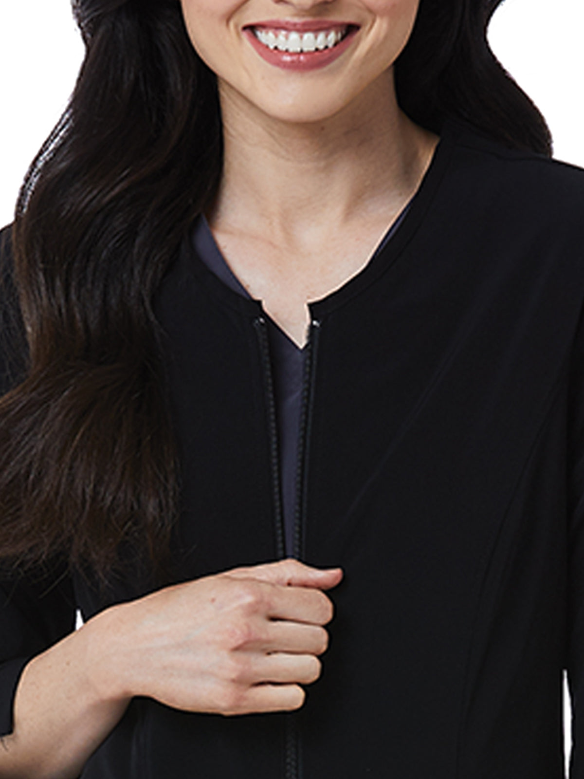 Women's Three-Pocket 3/4 Sleeve Jacket - 8803 - Black