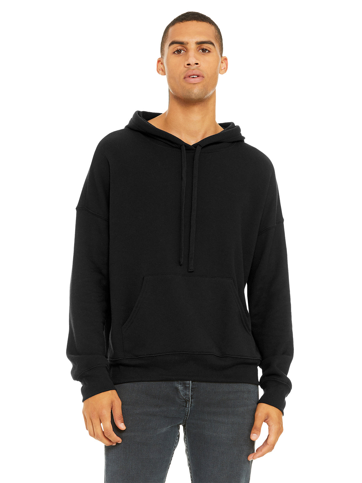 Unisex Sponge Fleece Pullover Hoodie Sweatshirt - BC3729 - Black