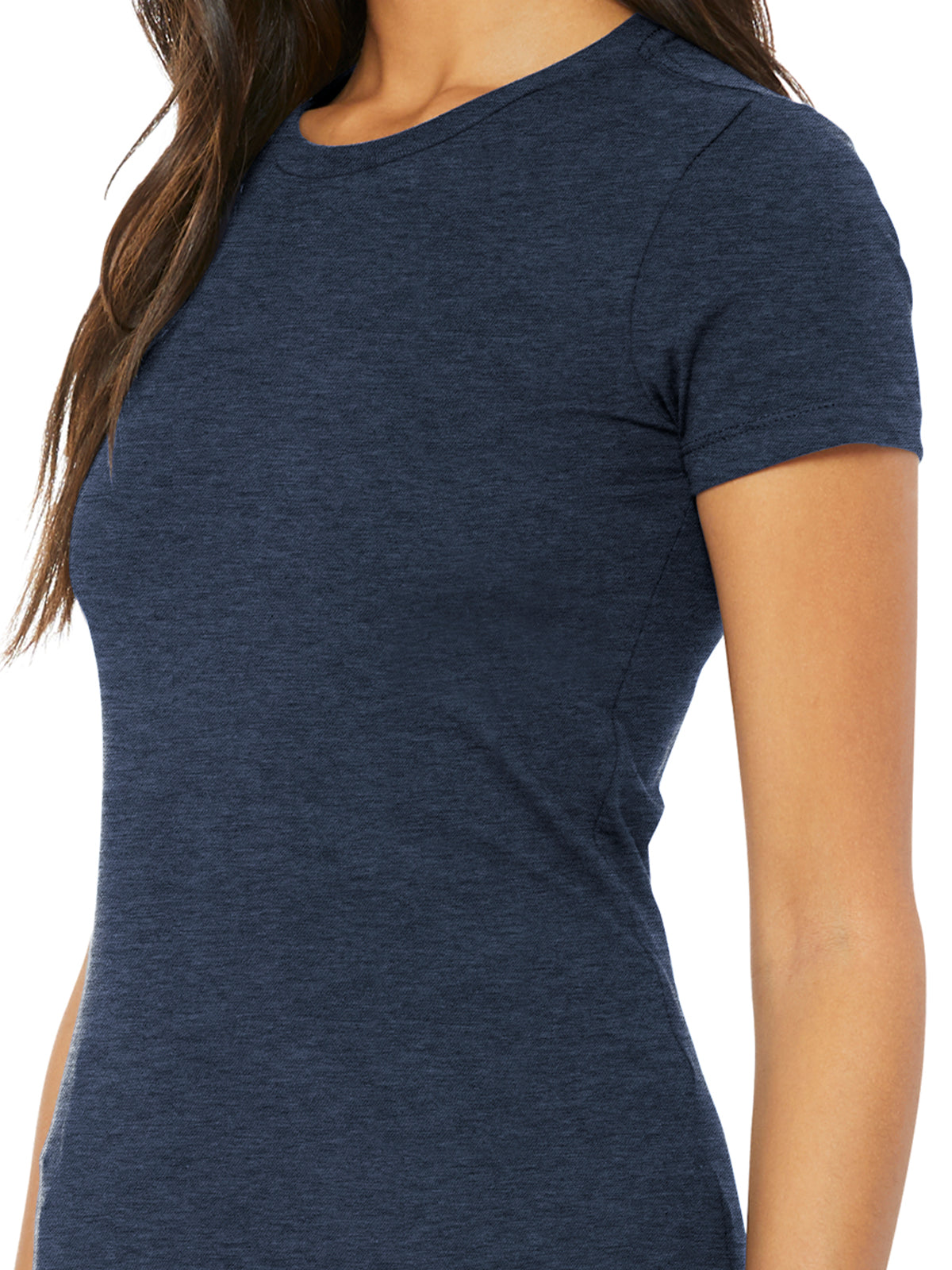 Women's Slim Fit Tee - BC6004 - Heather Navy