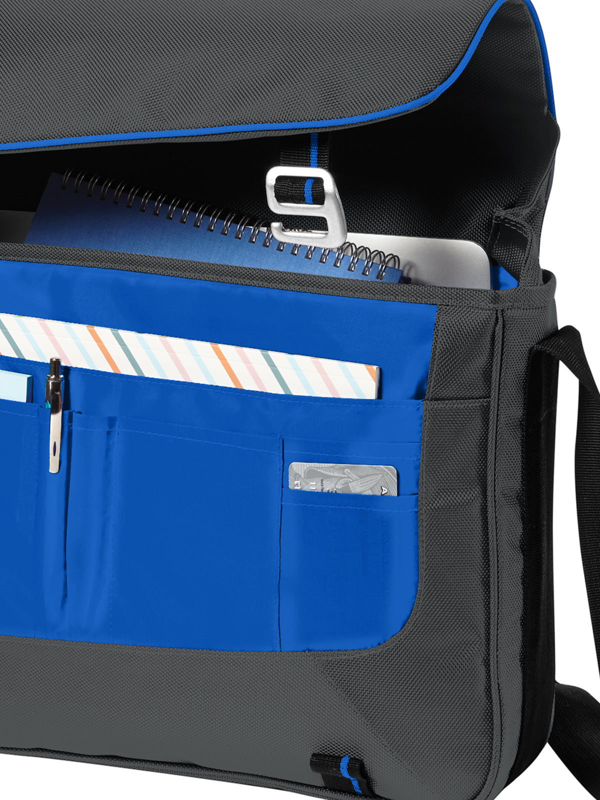 Transit Messenger Bag - BG302 - Deep Smoke/Royal