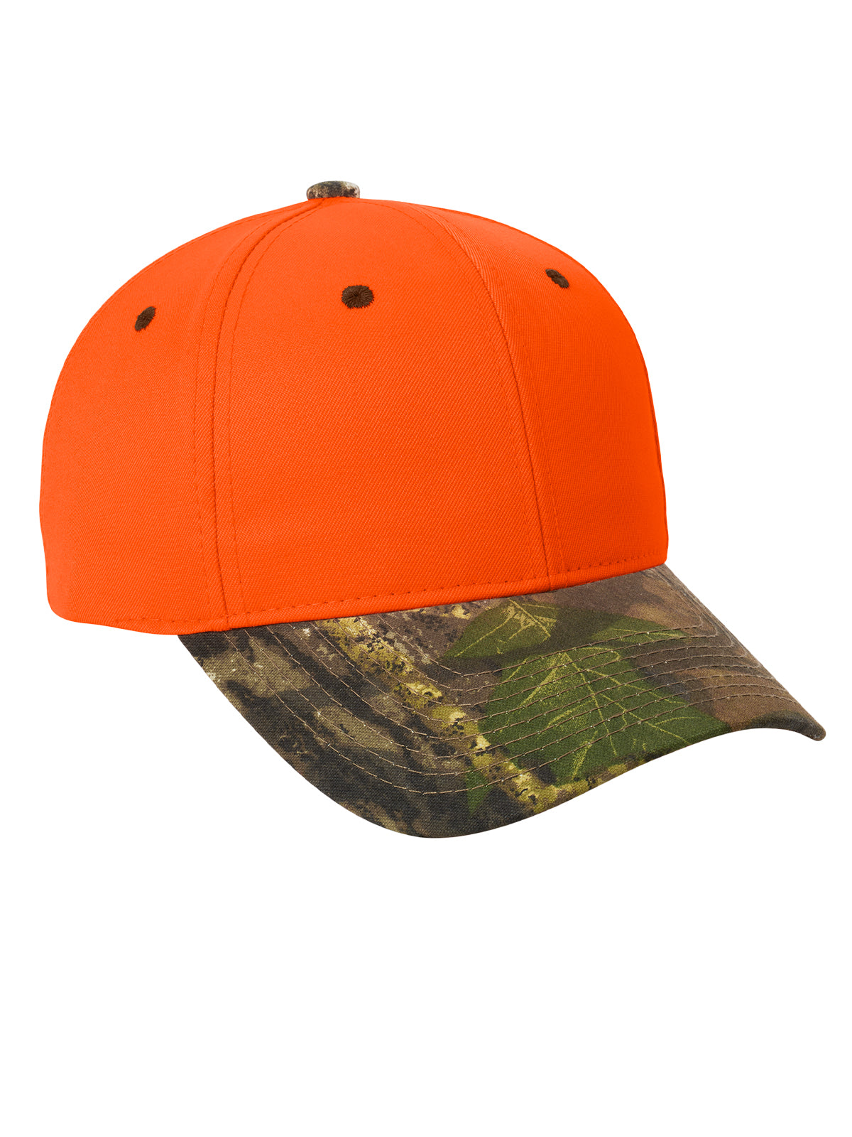 Unisex Camo Brim Cap - C804 - Orange Blaze/ Mossy Oak New Break-Up