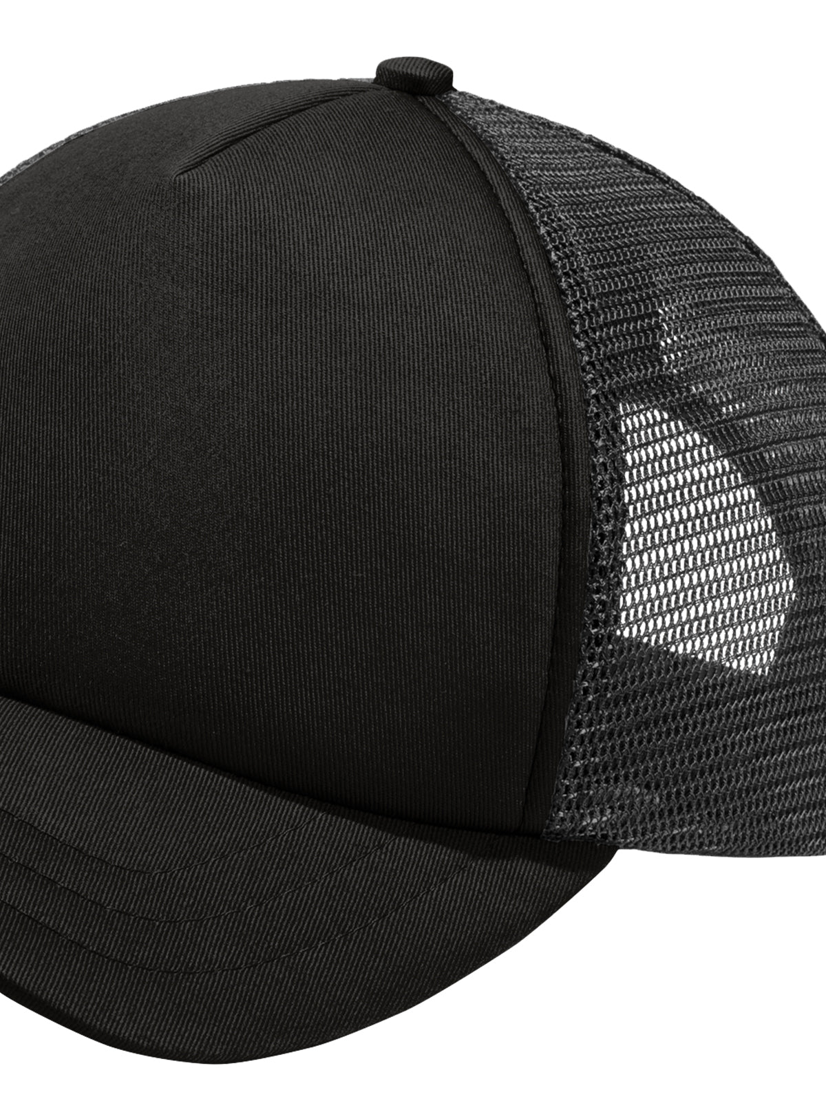 Unisex 5-Panel Twill Foam Trucker Cap - C936 - Black/Black