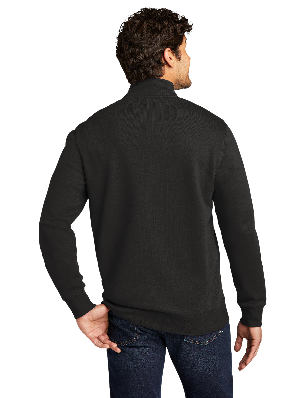 Men's 1/4-Zip Sweatshirt - DT6106 - Black