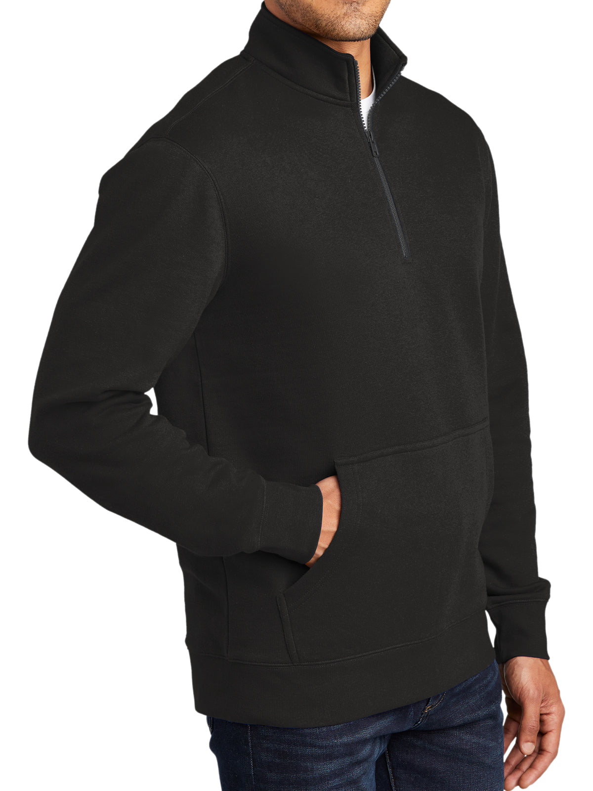 Men's 1/4-Zip Sweatshirt - DT6106 - Black