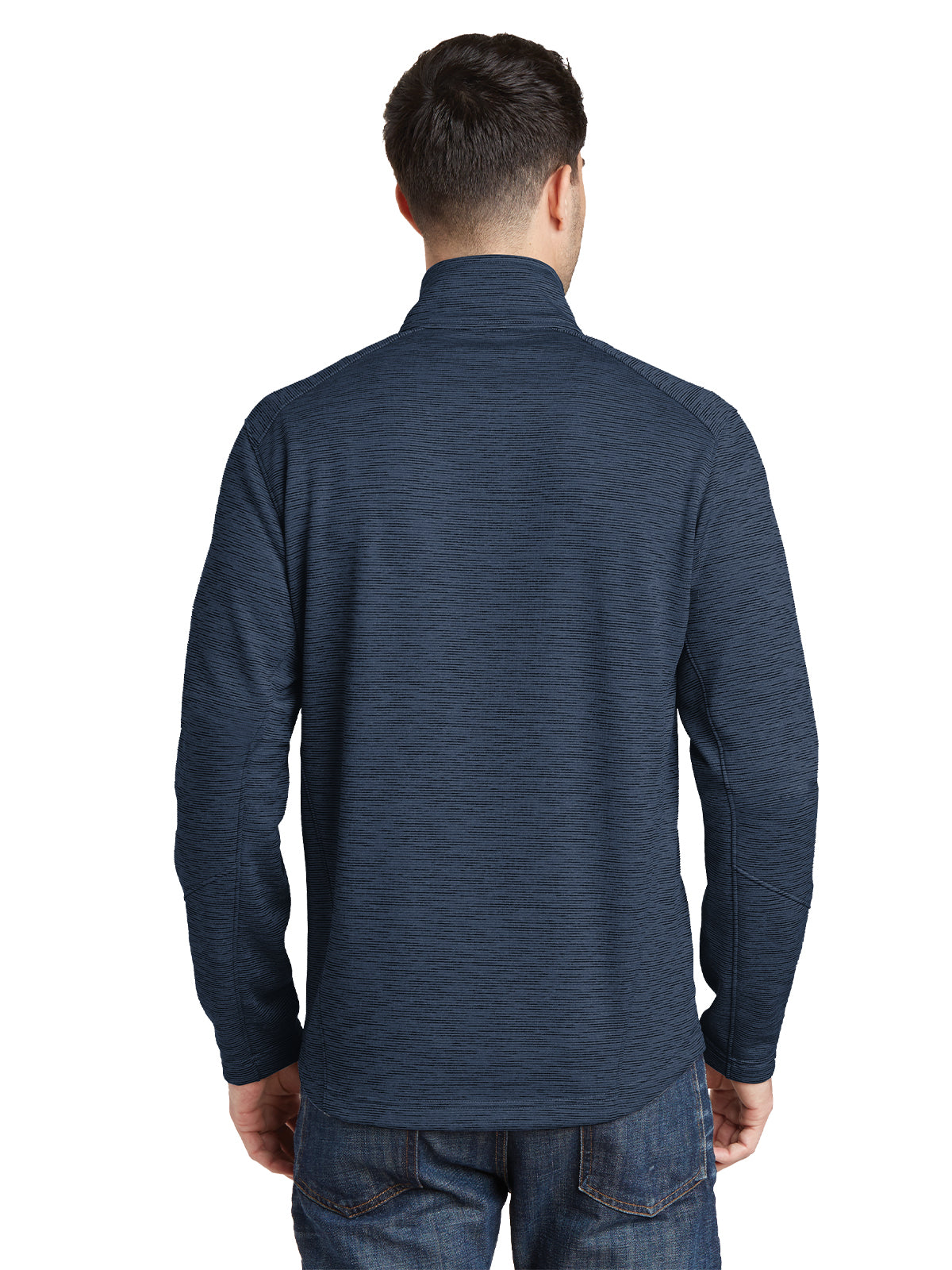 Men's Striped Fleece Jacket - F231 - Navy