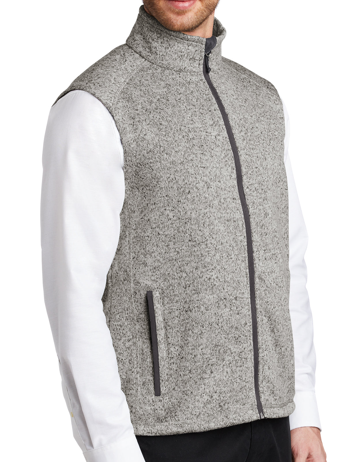 Men's Fleece Vest - F236 - Grey Heather