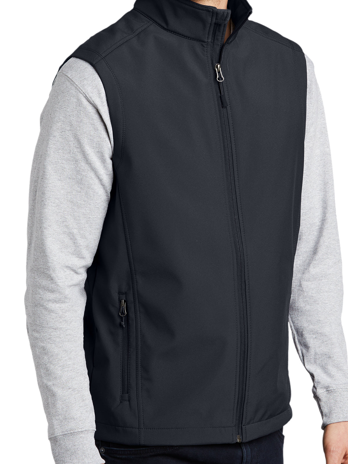 Men's Soft Shell Vest - J325 - Battleship Grey
