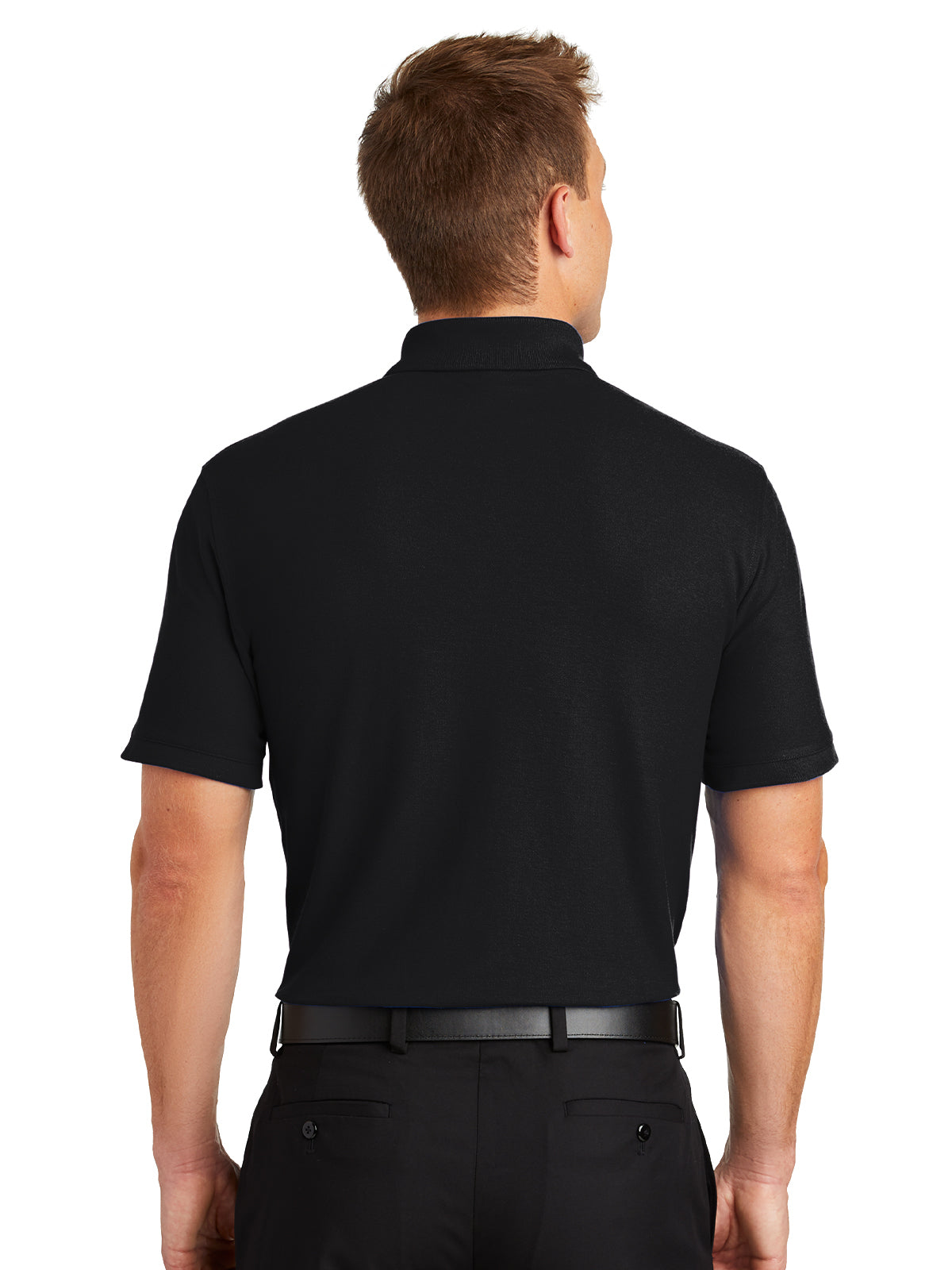 Men's Classic Pique Polo Shirt - K100 - Deep Black