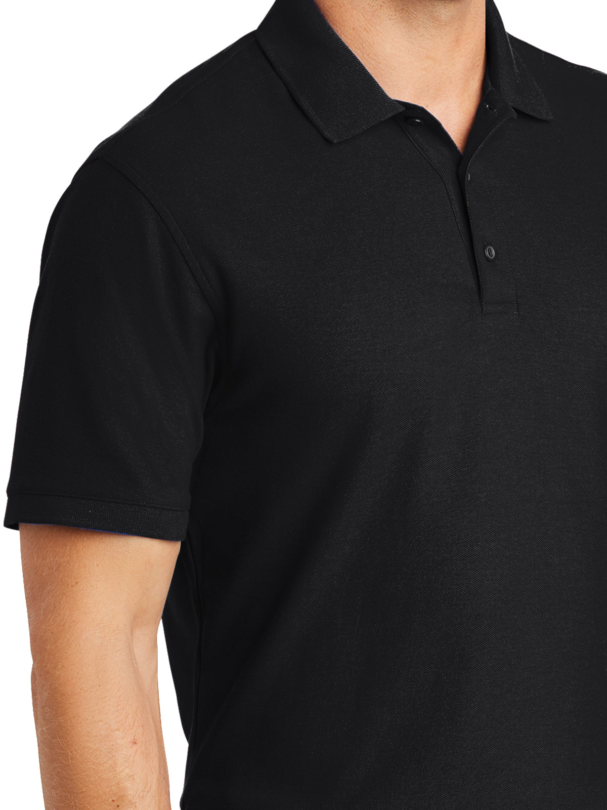 Men's Classic Pique Polo Shirt - K100 - Deep Black