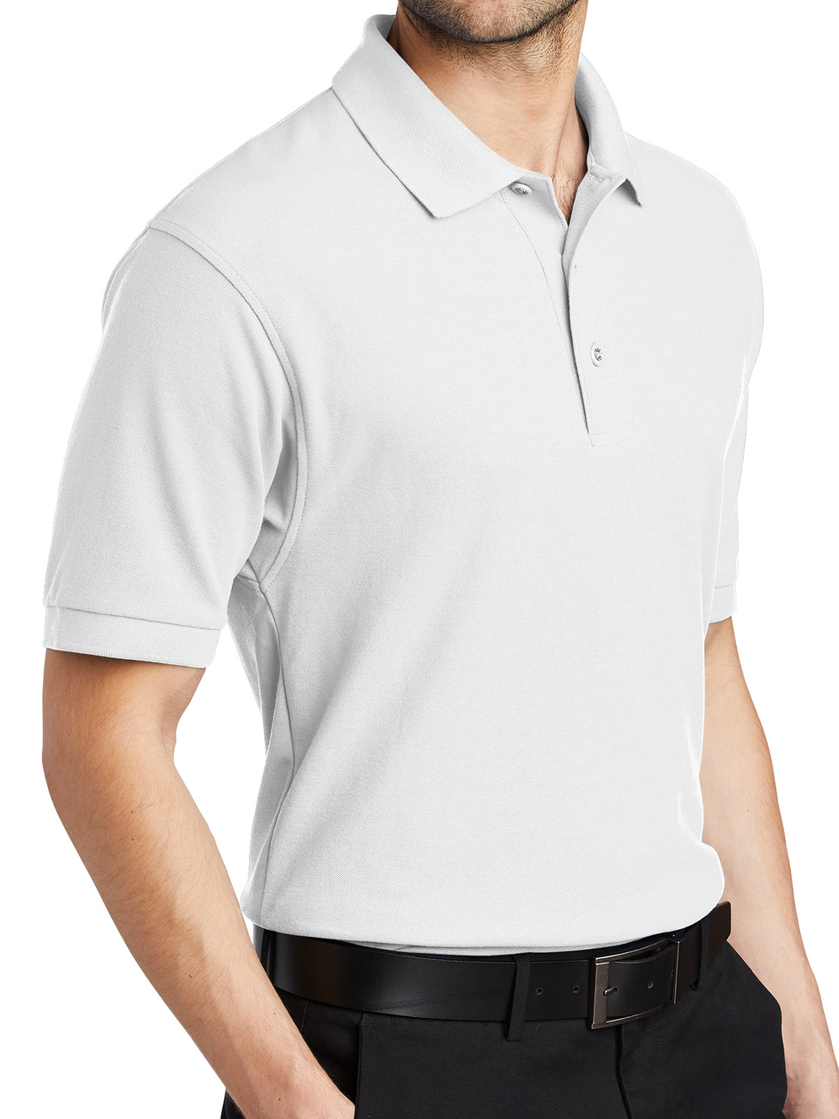 Men's Stretch Pique Polo - K500 - White