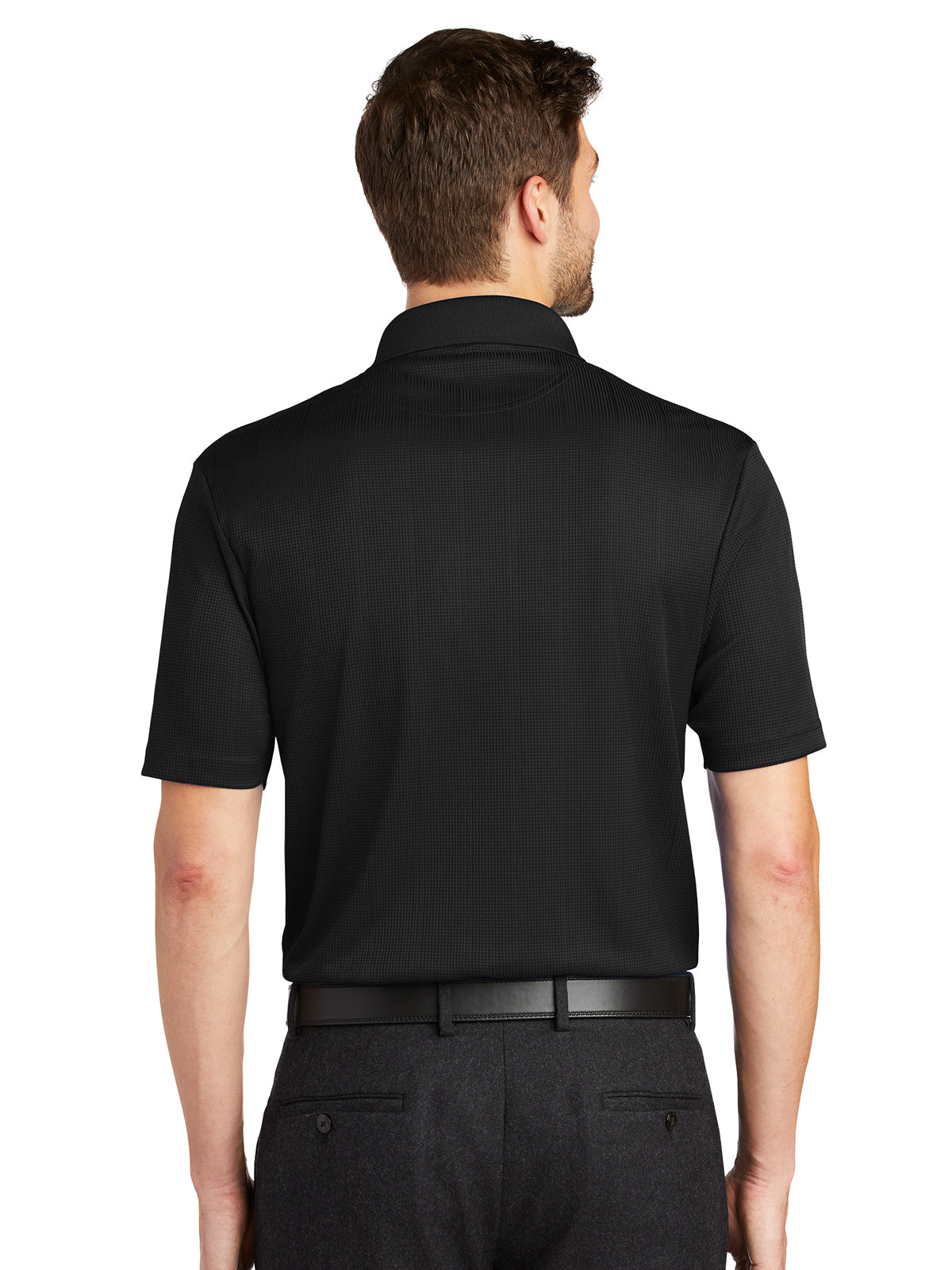 Men's Fine Jacquard Polo - K528 - Black
