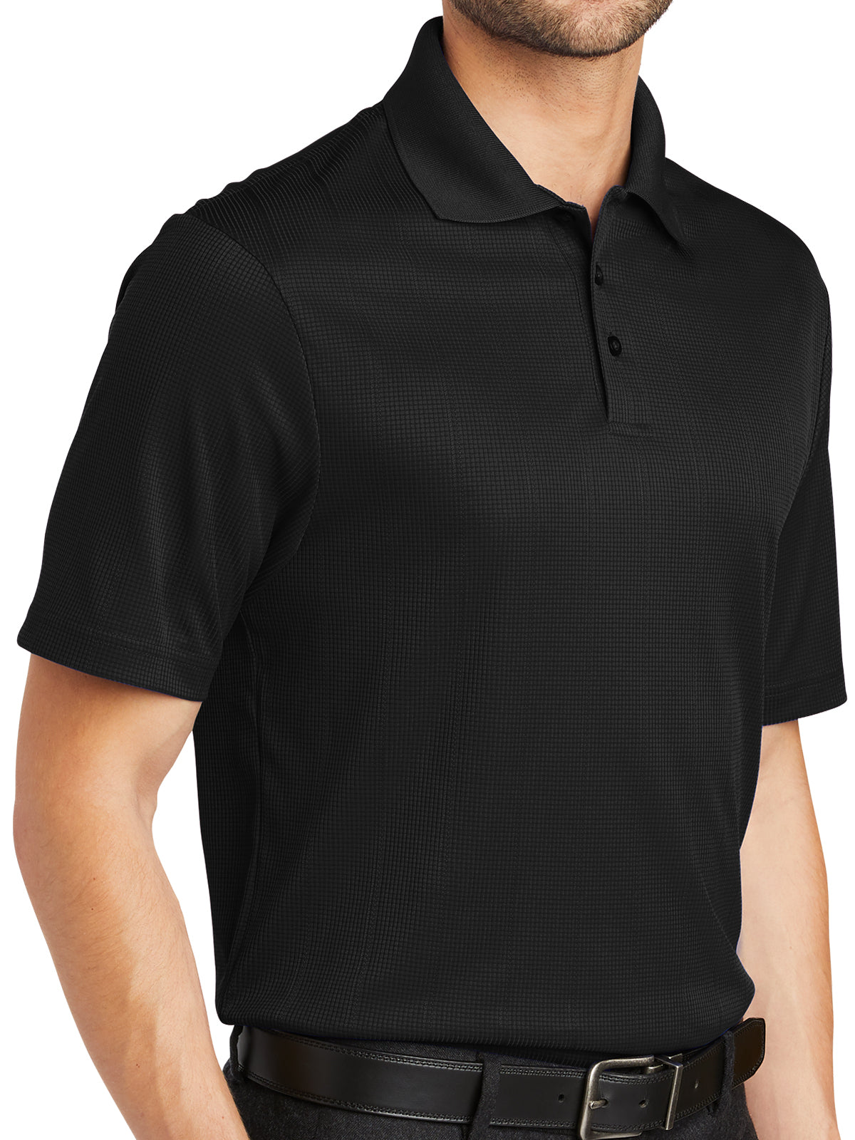 Men's Fine Jacquard Polo - K528 - Black