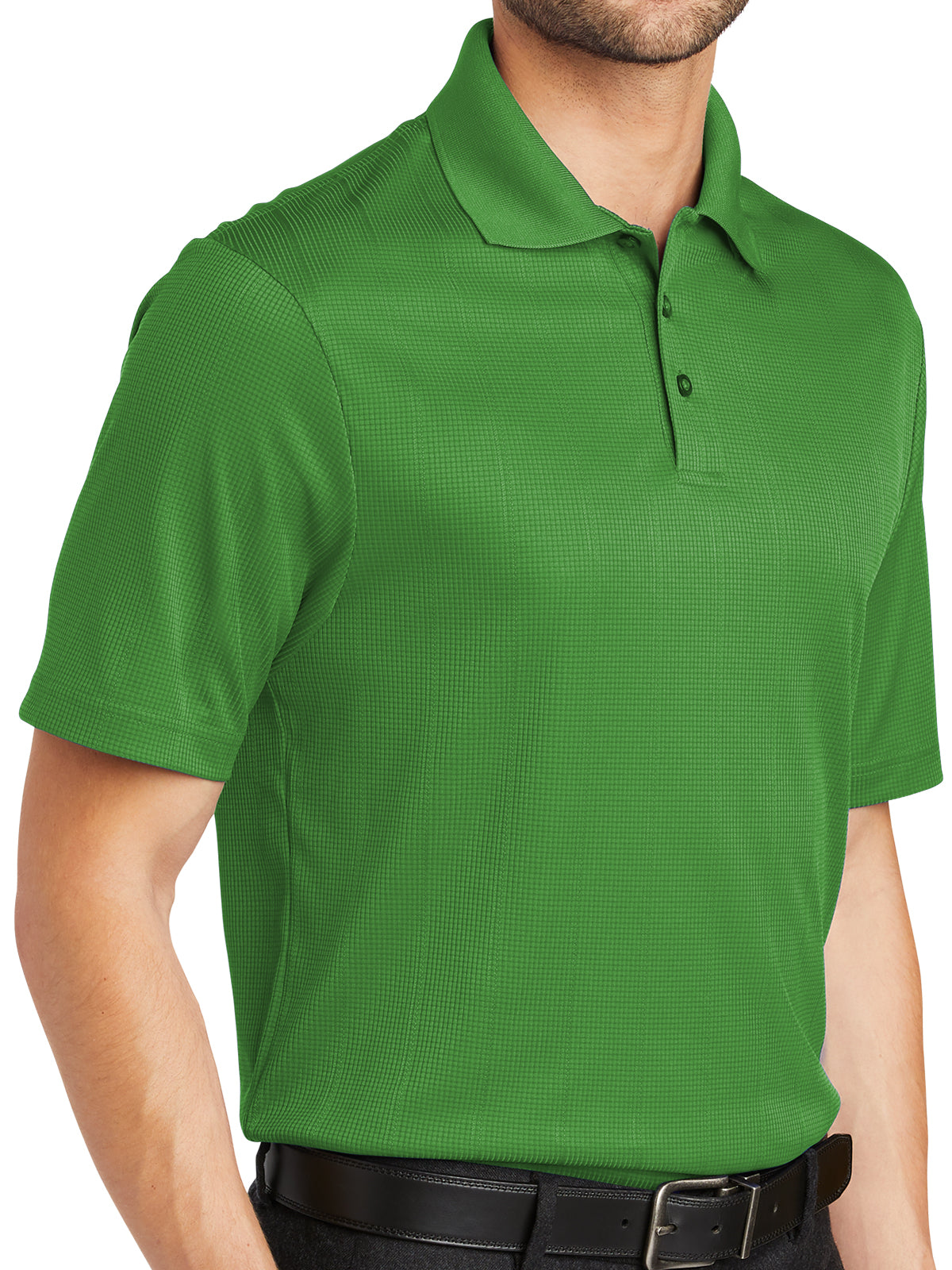 Men's Fine Jacquard Polo - K528 - Vine Green
