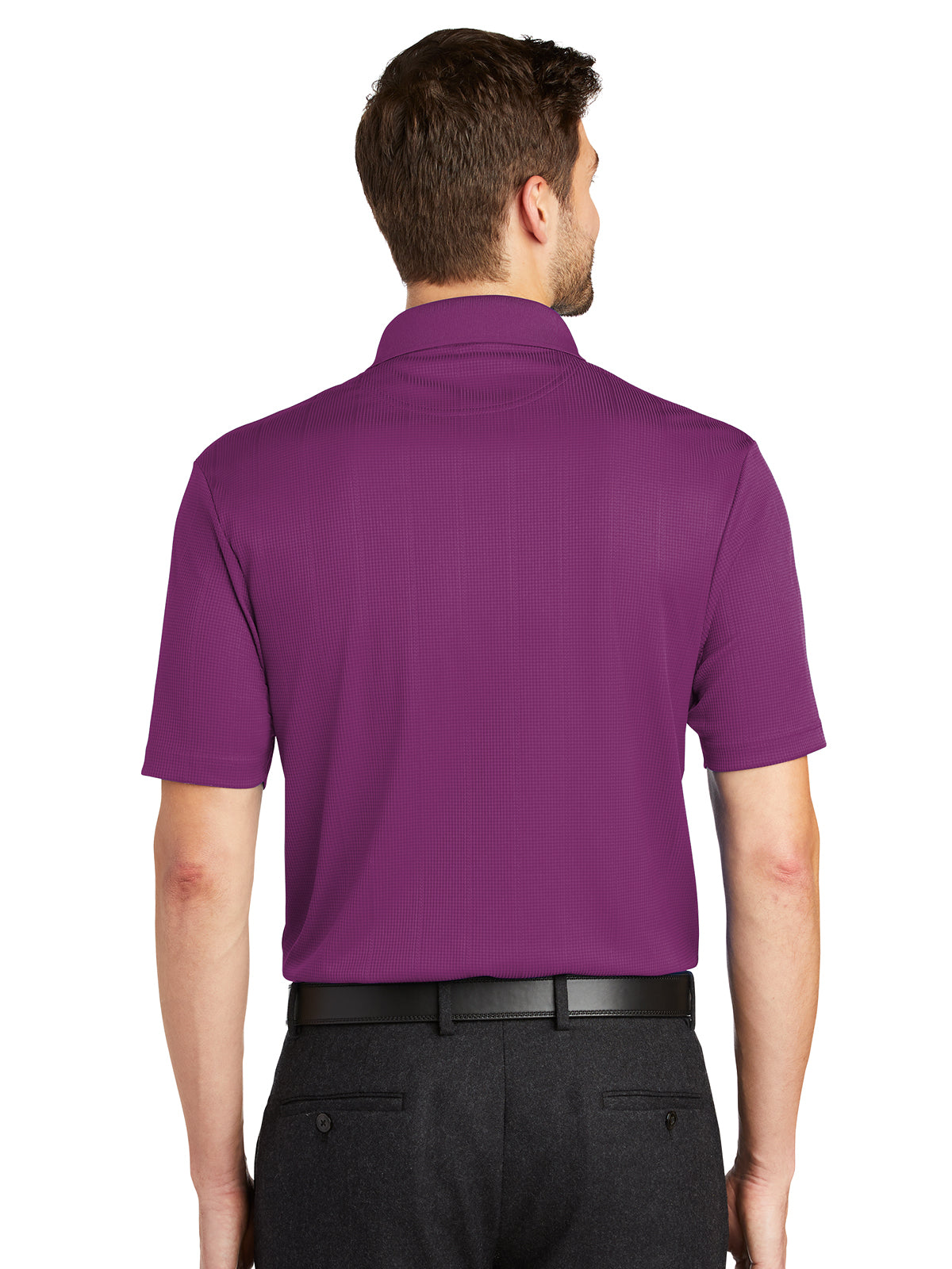 Men's Fine Jacquard Polo - K528 - Violet Purple