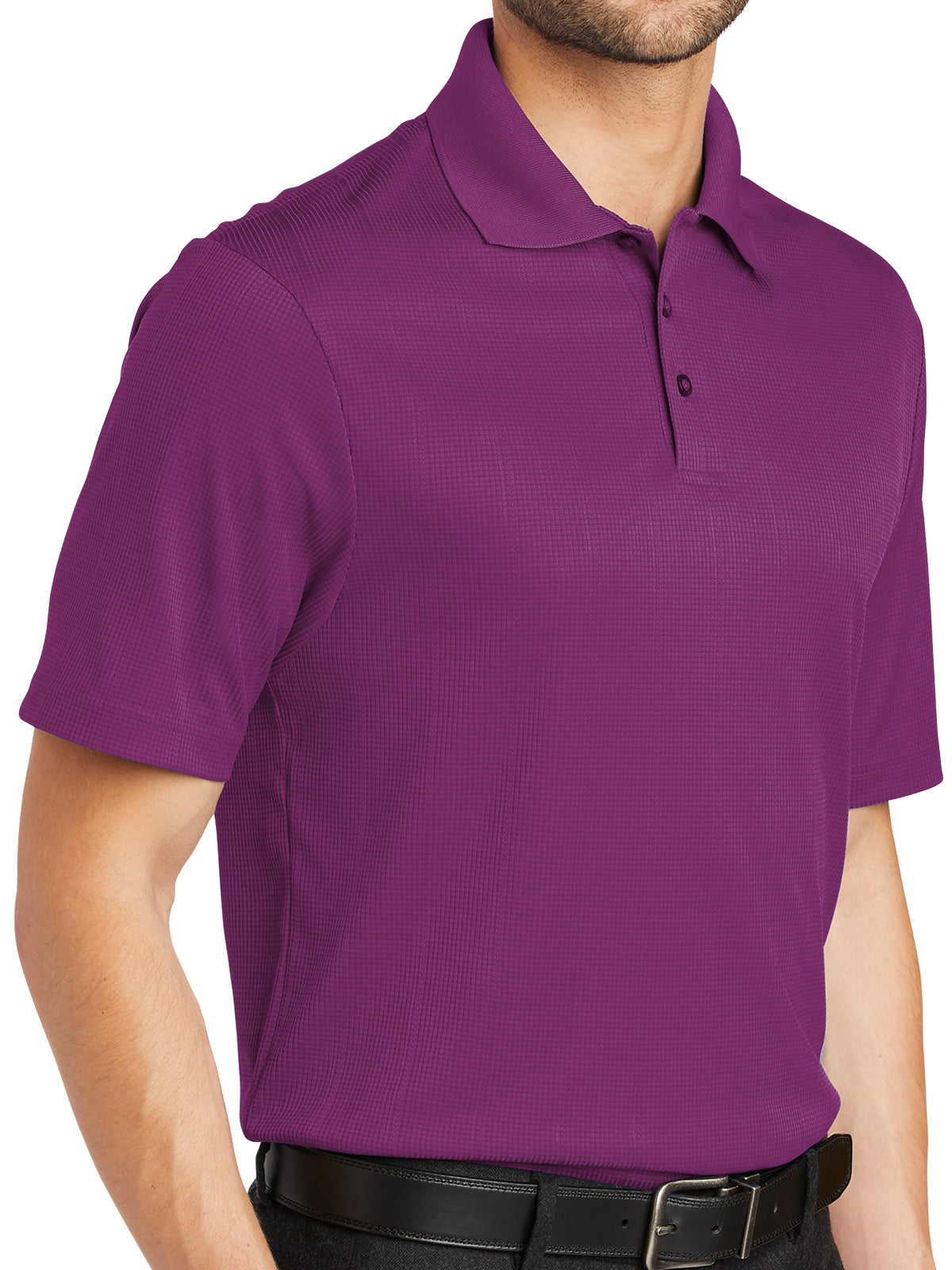 Men's Fine Jacquard Polo - K528 - Violet Purple