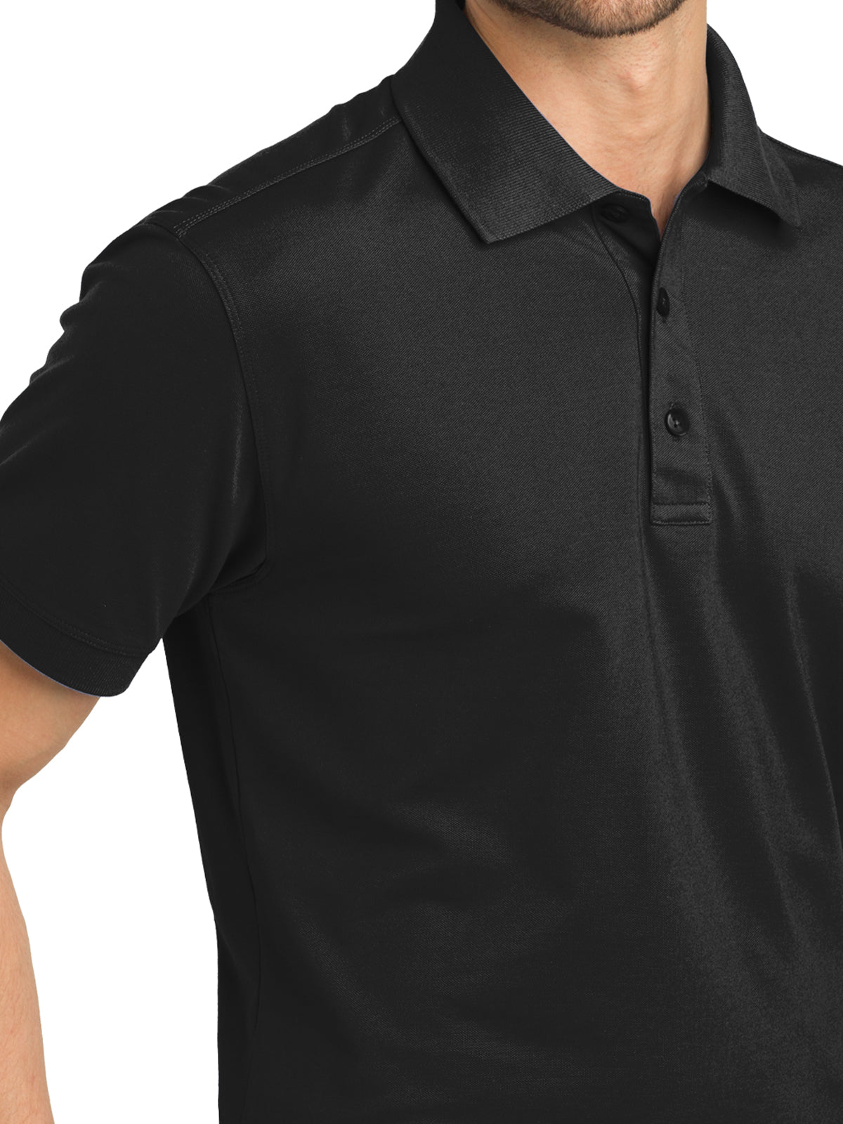 Men's Stretch Pique Polo - K555 - Black
