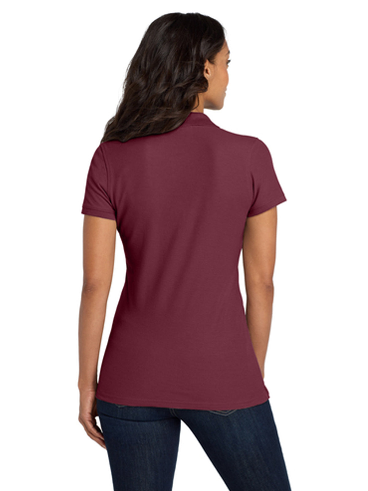 Women's Classic Pique Polo Shirt - L100 - Burgundy