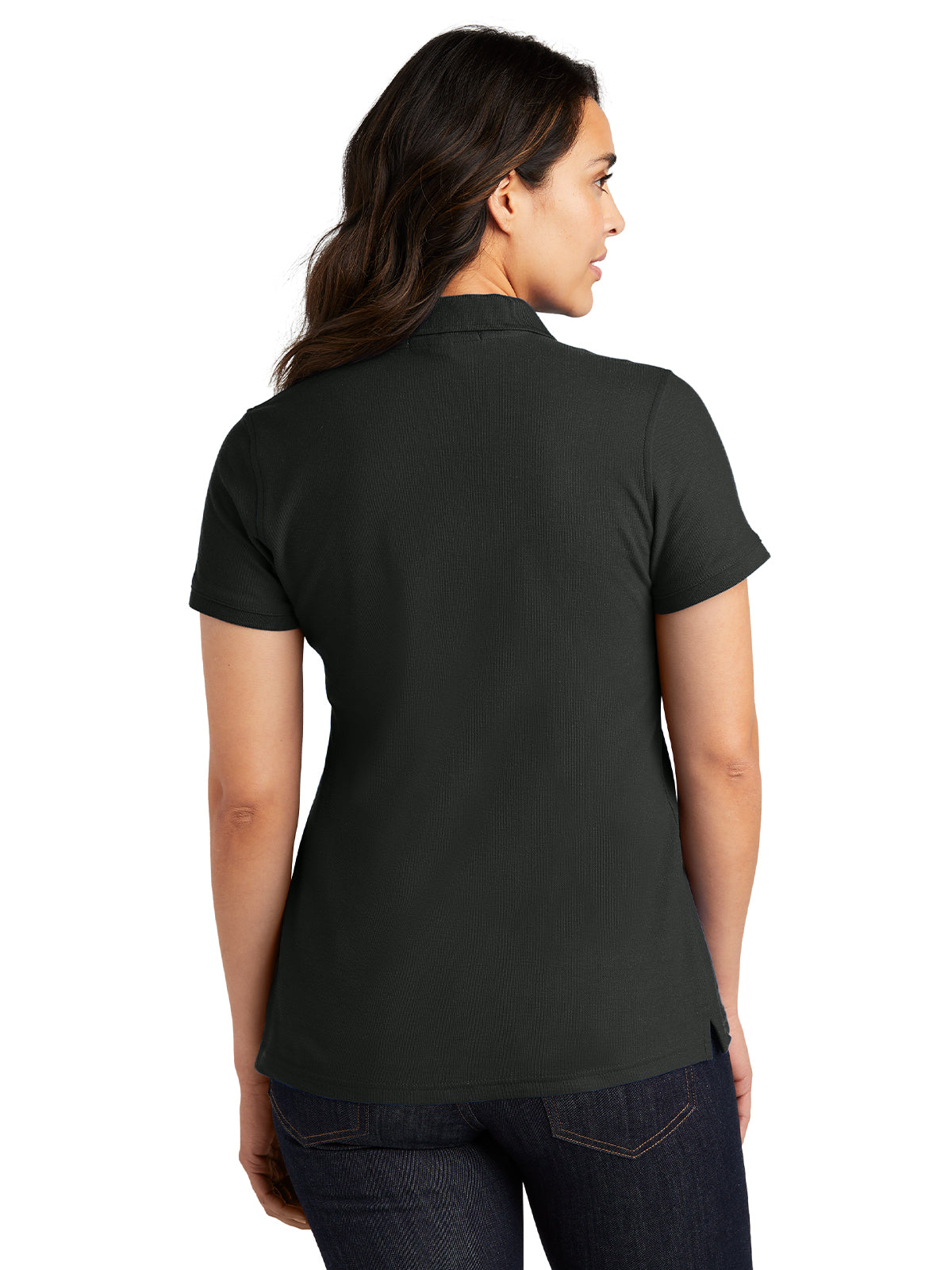 Women's Classic Pique Polo Shirt - L100 - Deep Black