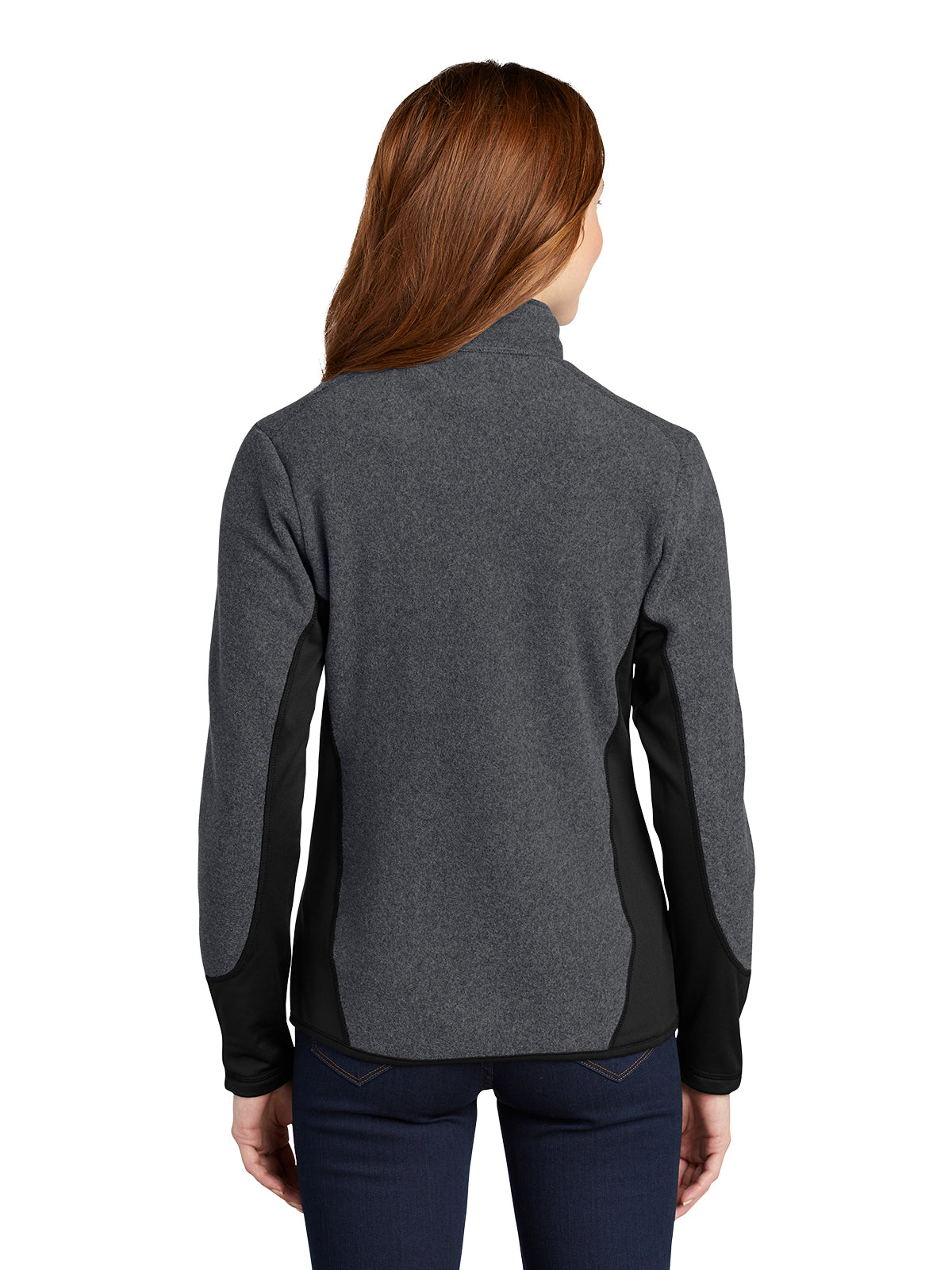 Women's Pro Fleece Zip Jacket - L227 - Charcoal Heather/Black