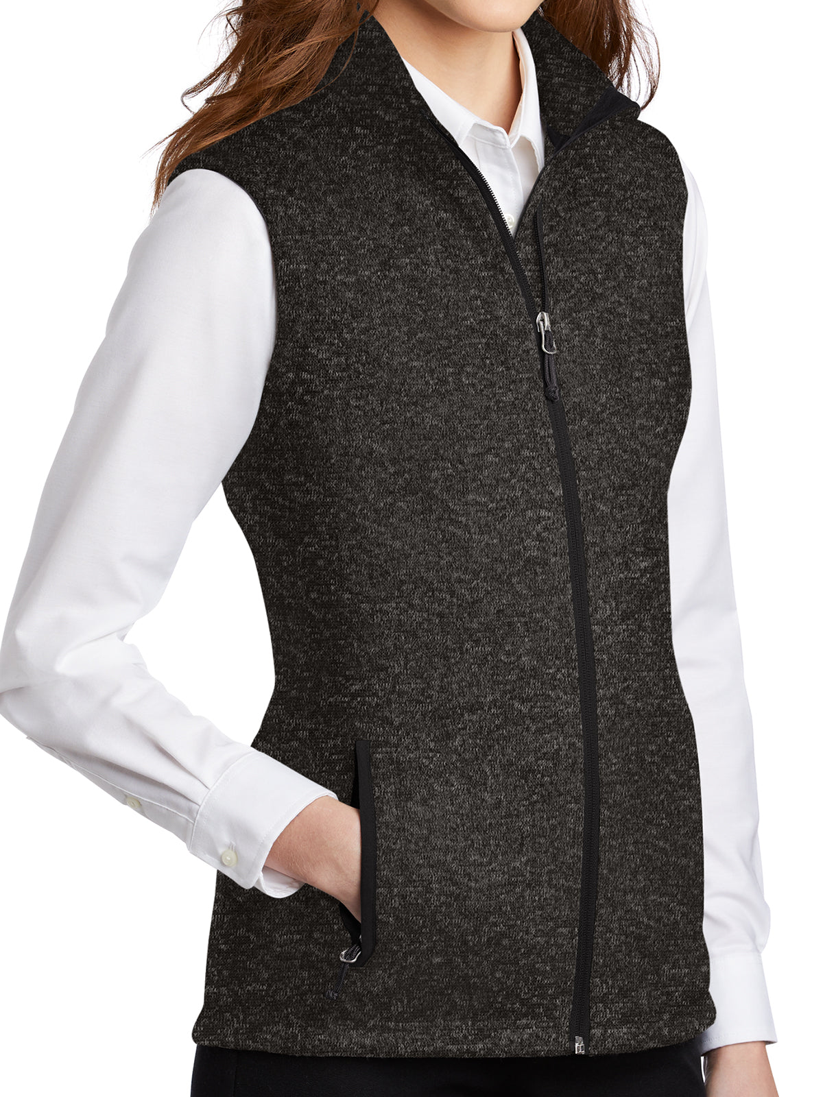 Women's Fleece Vest - L236 - Black Heather