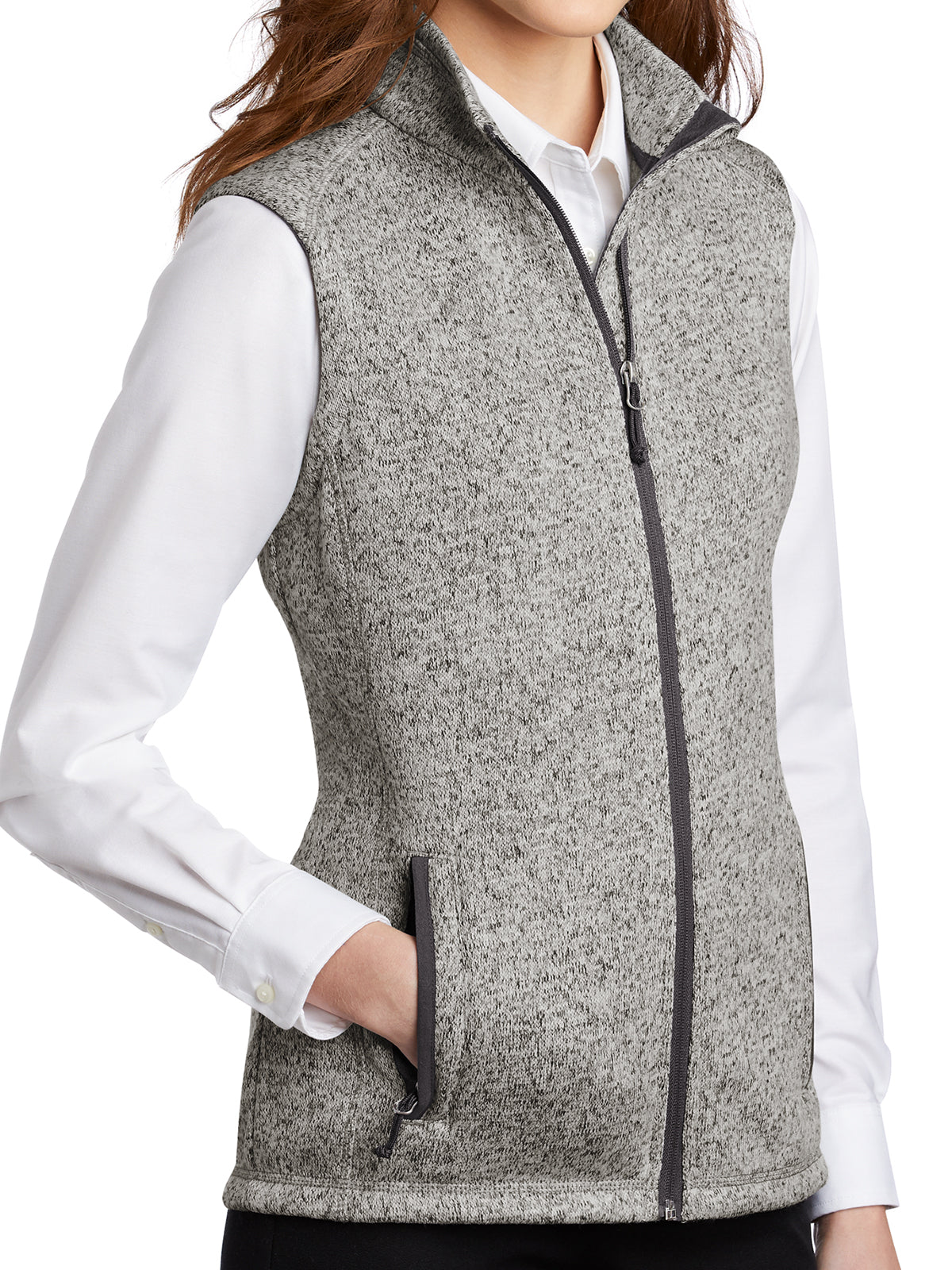 Women's Fleece Vest - L236 - Grey Heather