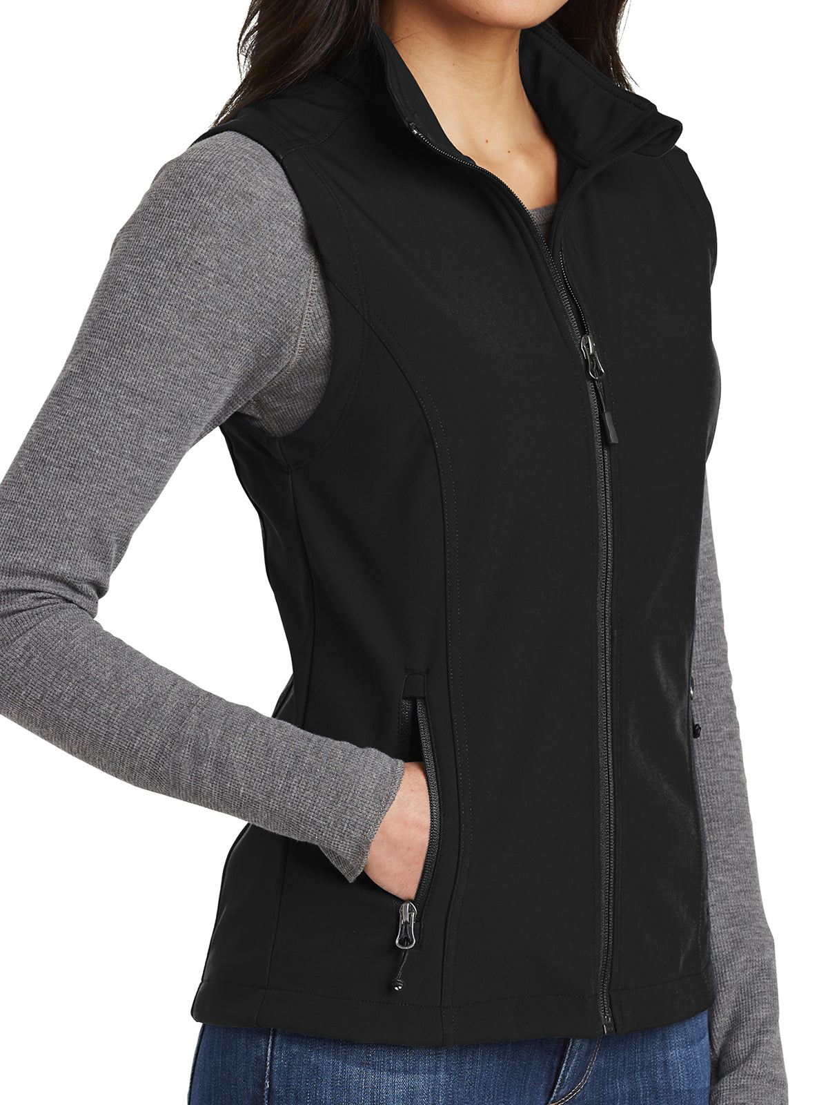 Women's Soft Shell Vest - L325 - Black