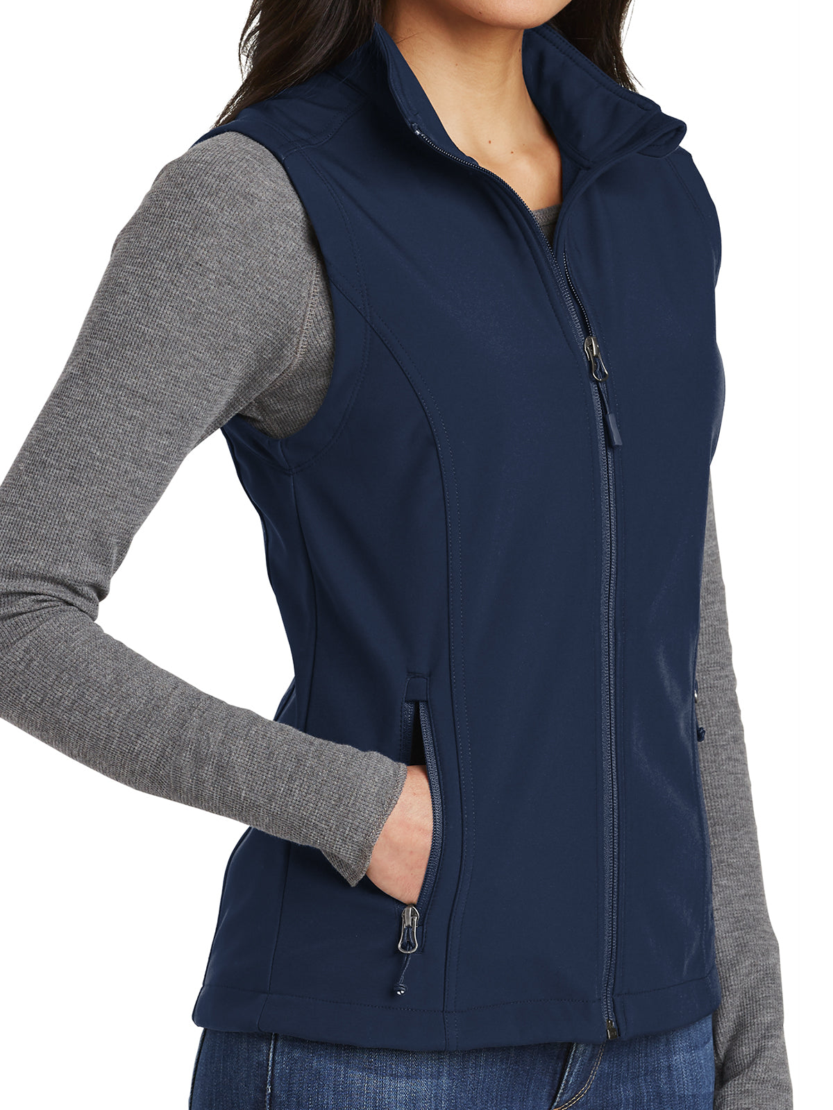 Women's Soft Shell Vest - L325 - Dress Blue Navy