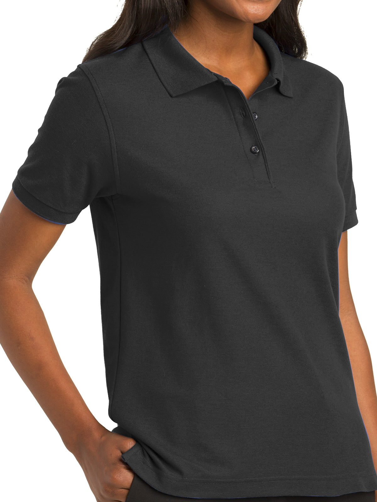 Women's Silk Touch Polo Shirt - L500 - Black