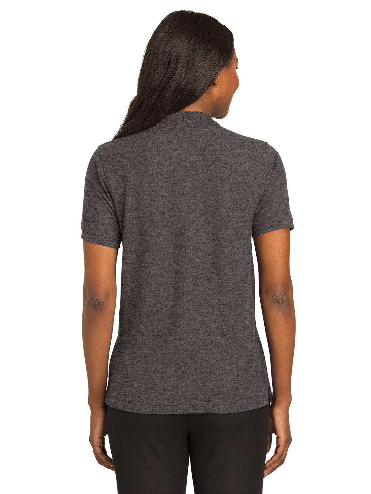 Women's Silk Touch Polo Shirt - L500 - Charcoal Heather Grey