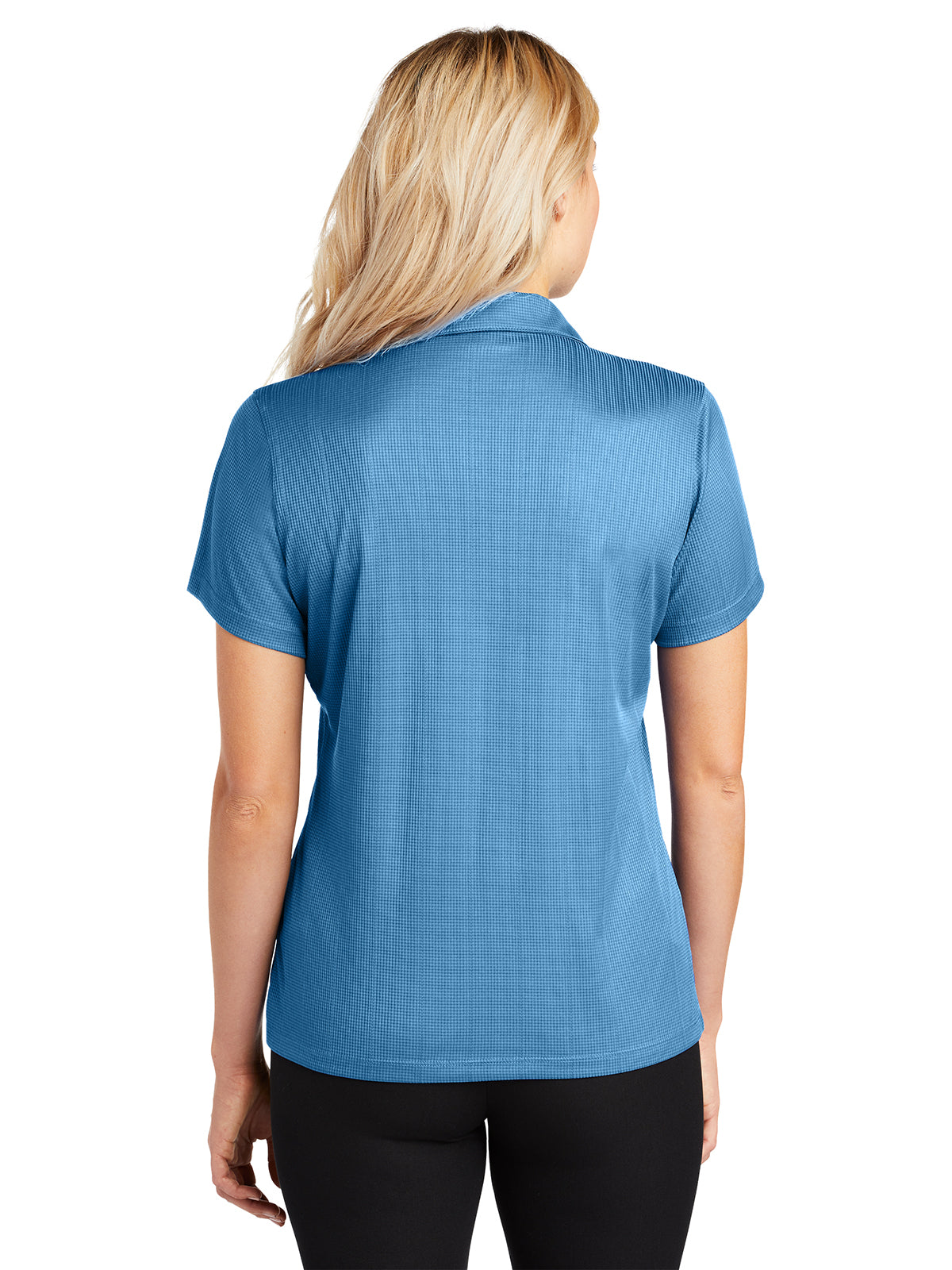 Women's Jacquard Polo - L528 - Ocean Blue