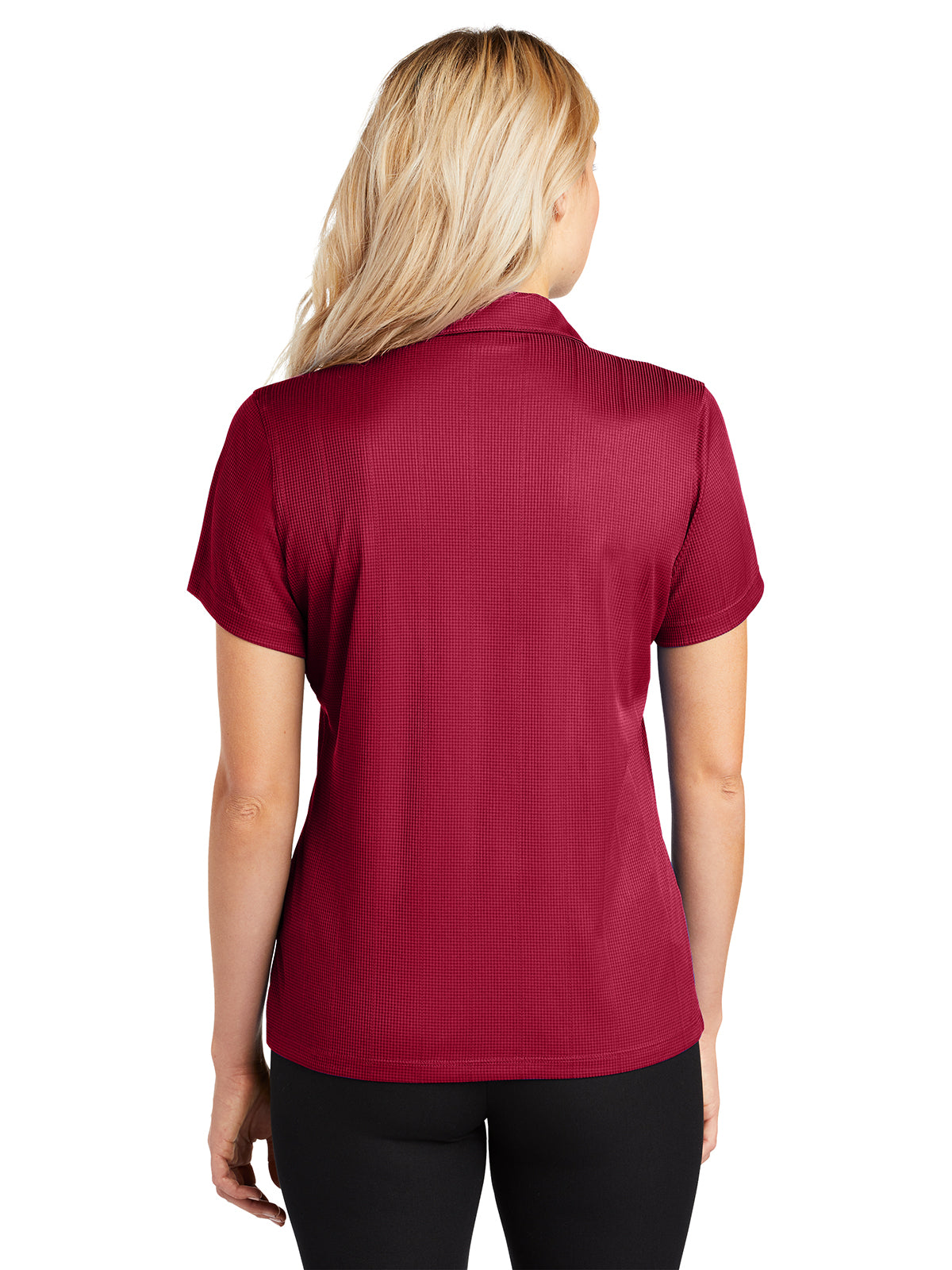 Women's Jacquard Polo - L528 - Rich Red