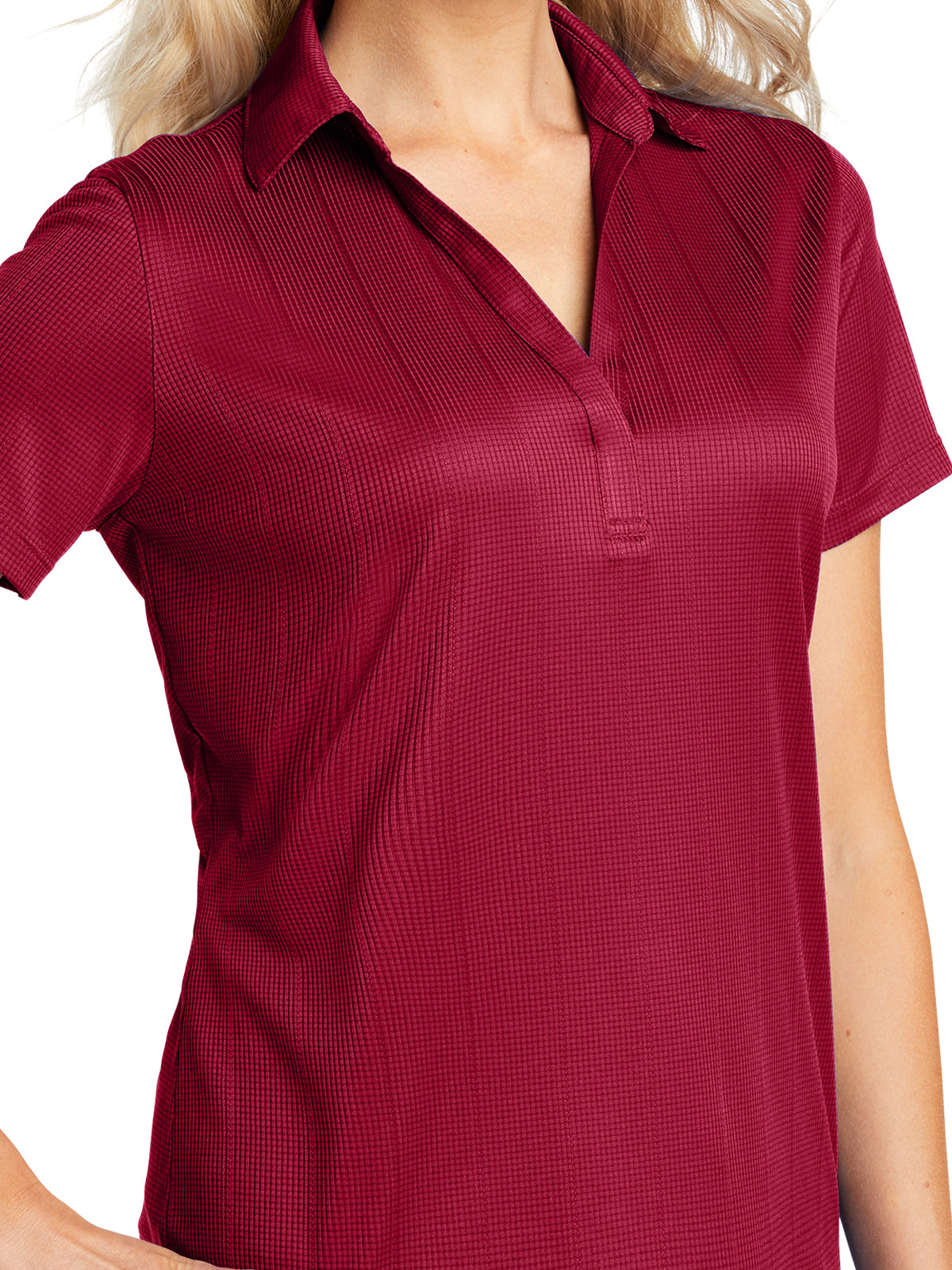 Women's Jacquard Polo - L528 - Rich Red