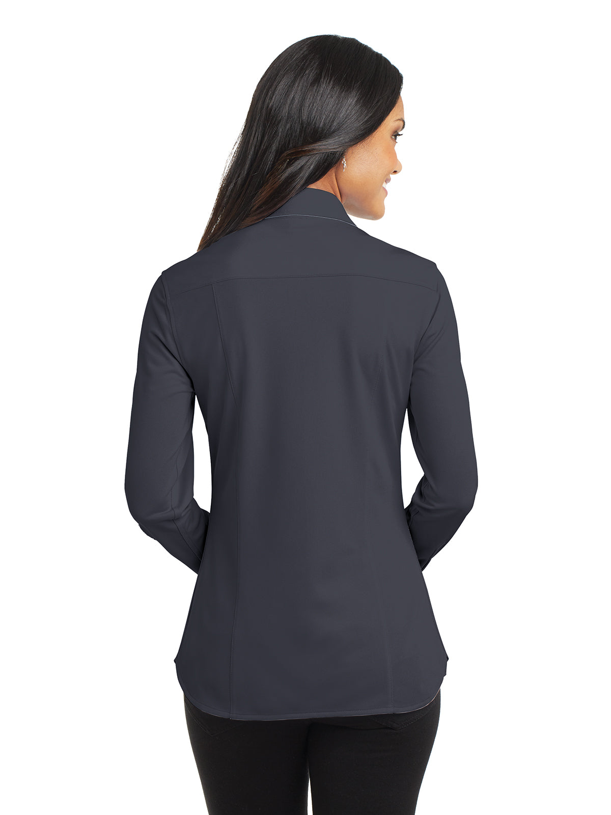 Women's Knit Dress Shirt - L570 - Battleship Grey