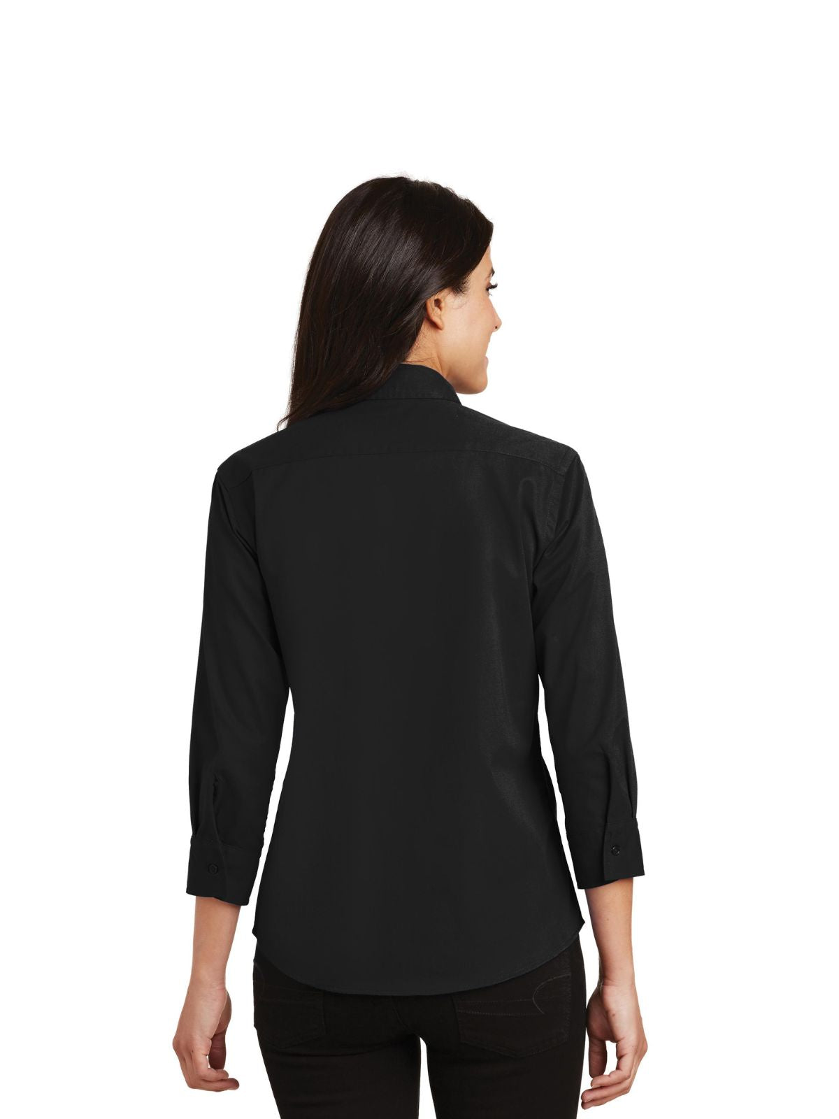 Women's Wrinkle-Resistant 3/4-Sleeve Shirt - L612 - Black