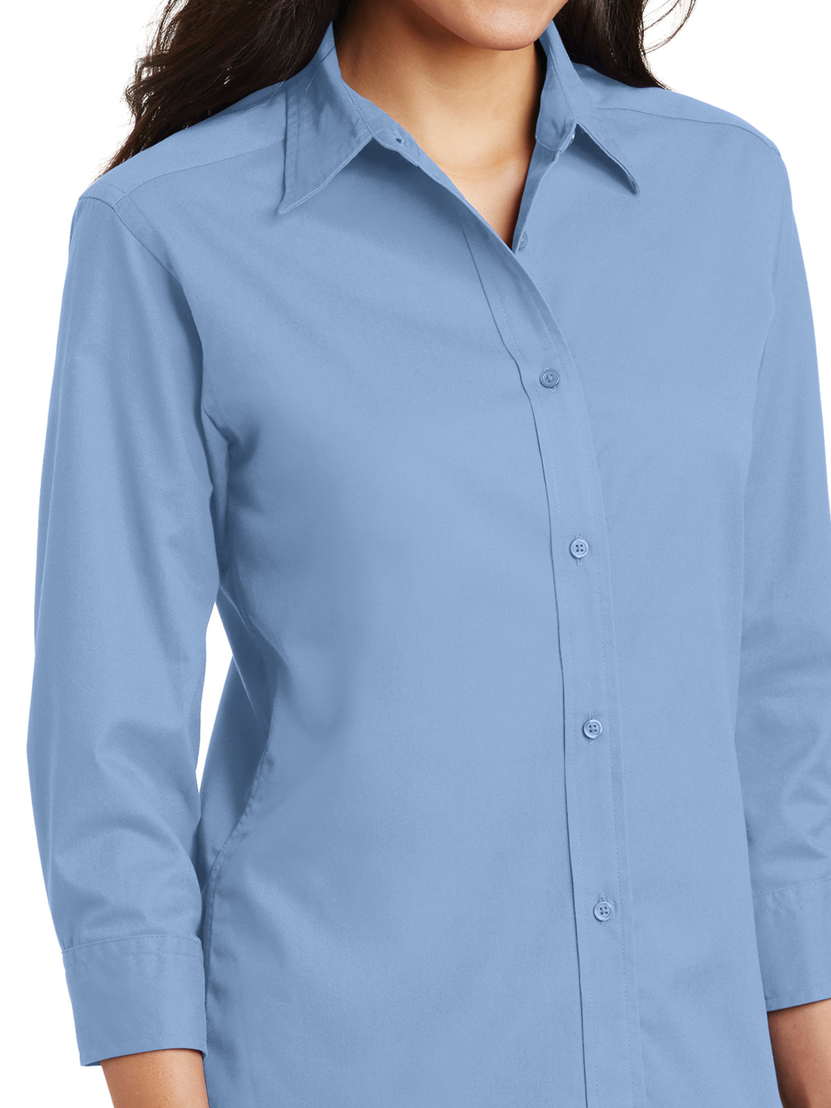 Women's Wrinkle-Resistant 3/4-Sleeve Shirt - L612 - Light Blue