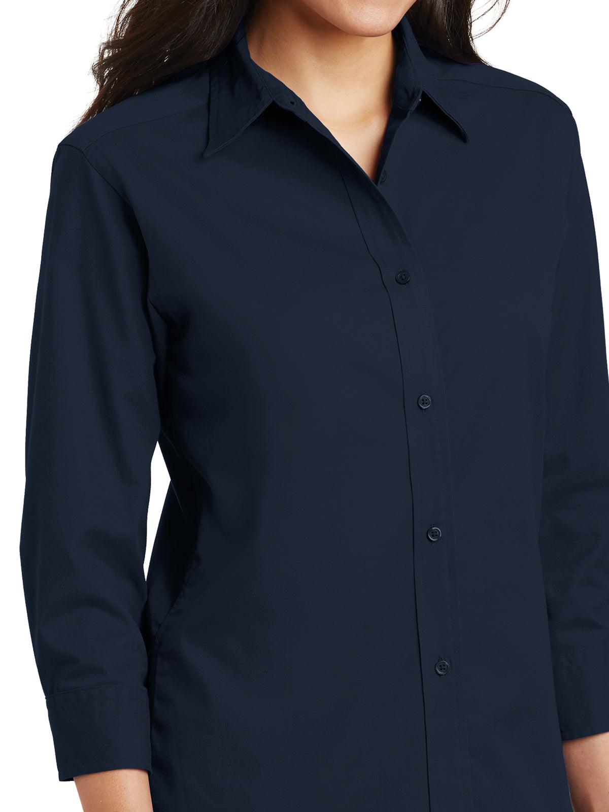 Women's Wrinkle-Resistant 3/4-Sleeve Shirt - L612 - Navy
