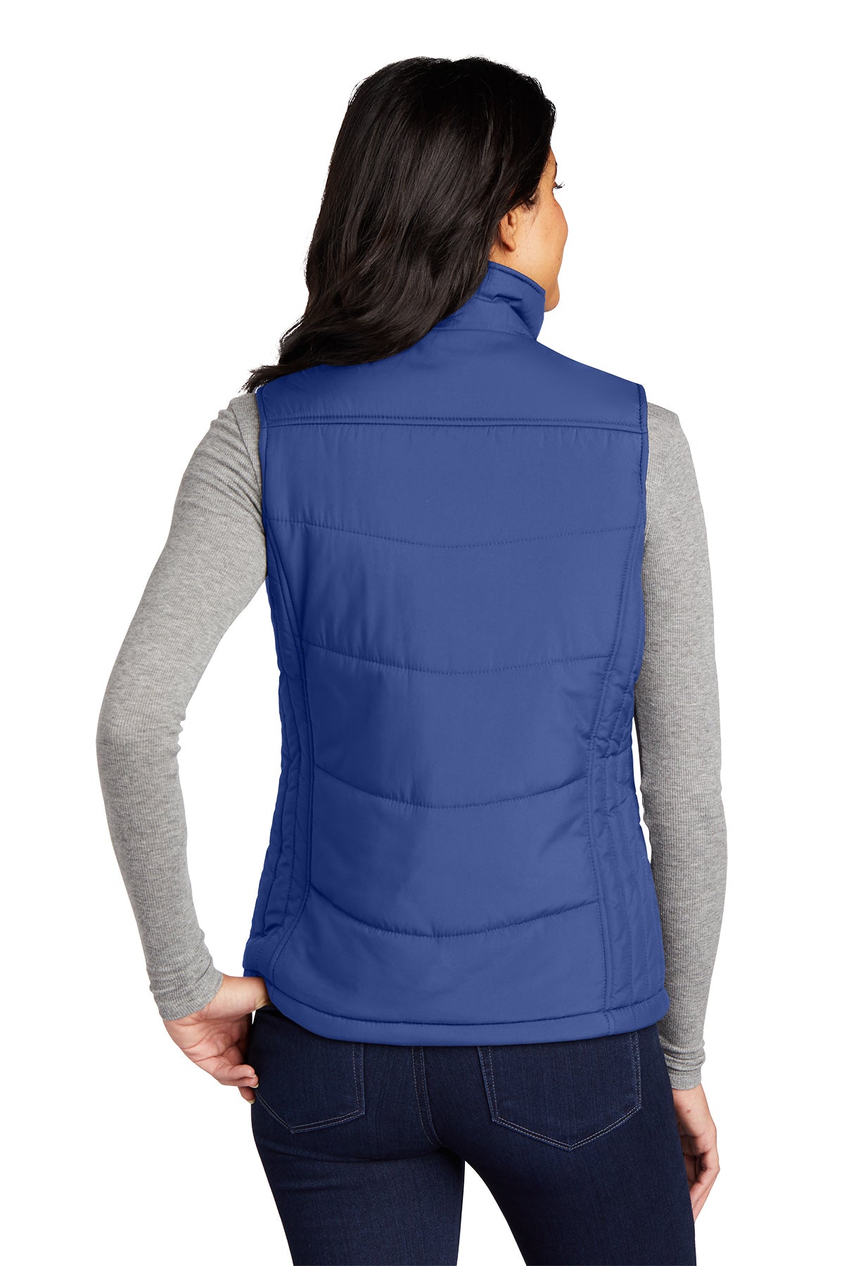 Women's Puffy Vest - L709 - Mediterranean Blue/ Black