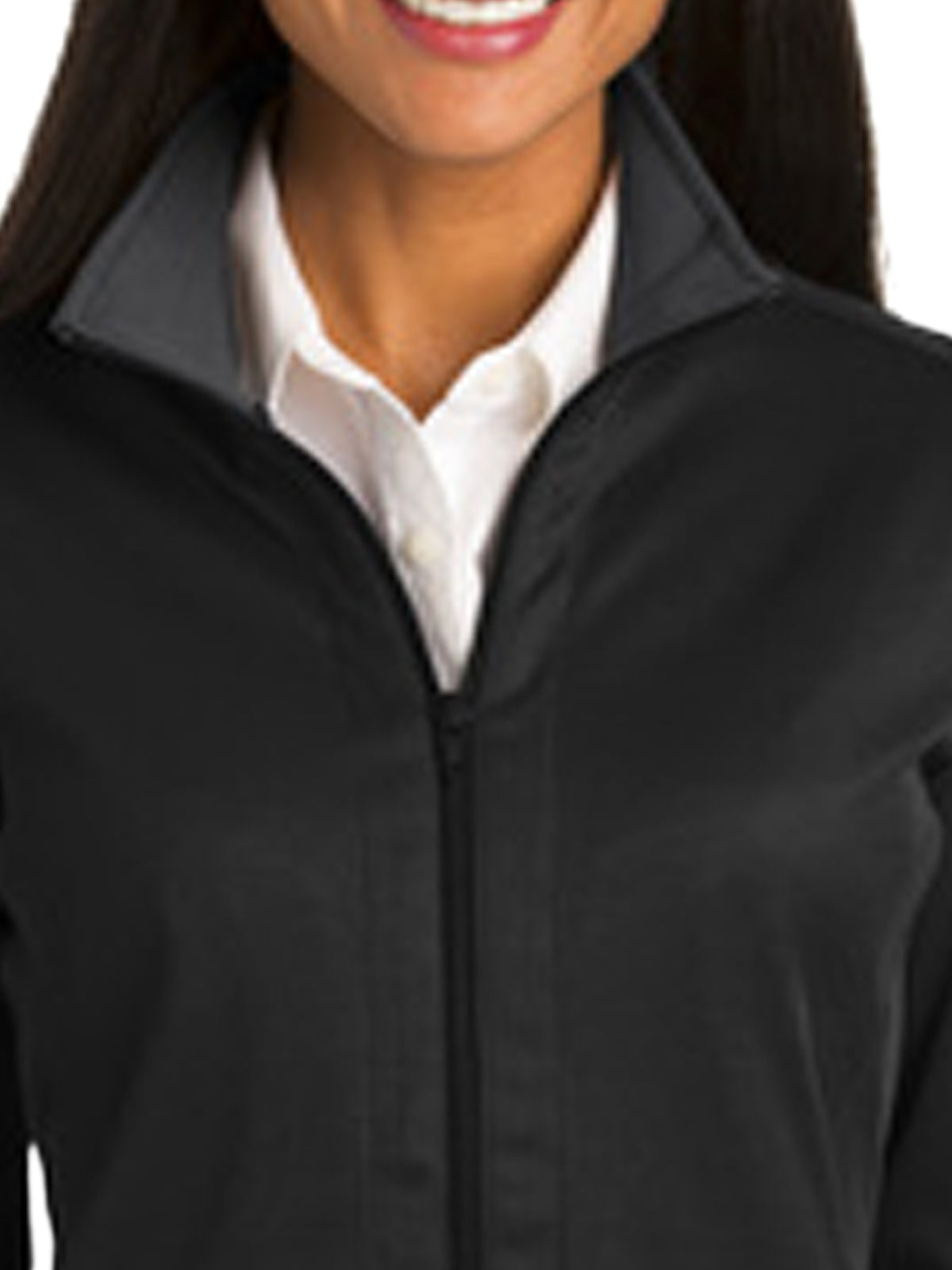 Women's Pocketless Full-Zip Jacket - L805 - Black/ Iron Grey