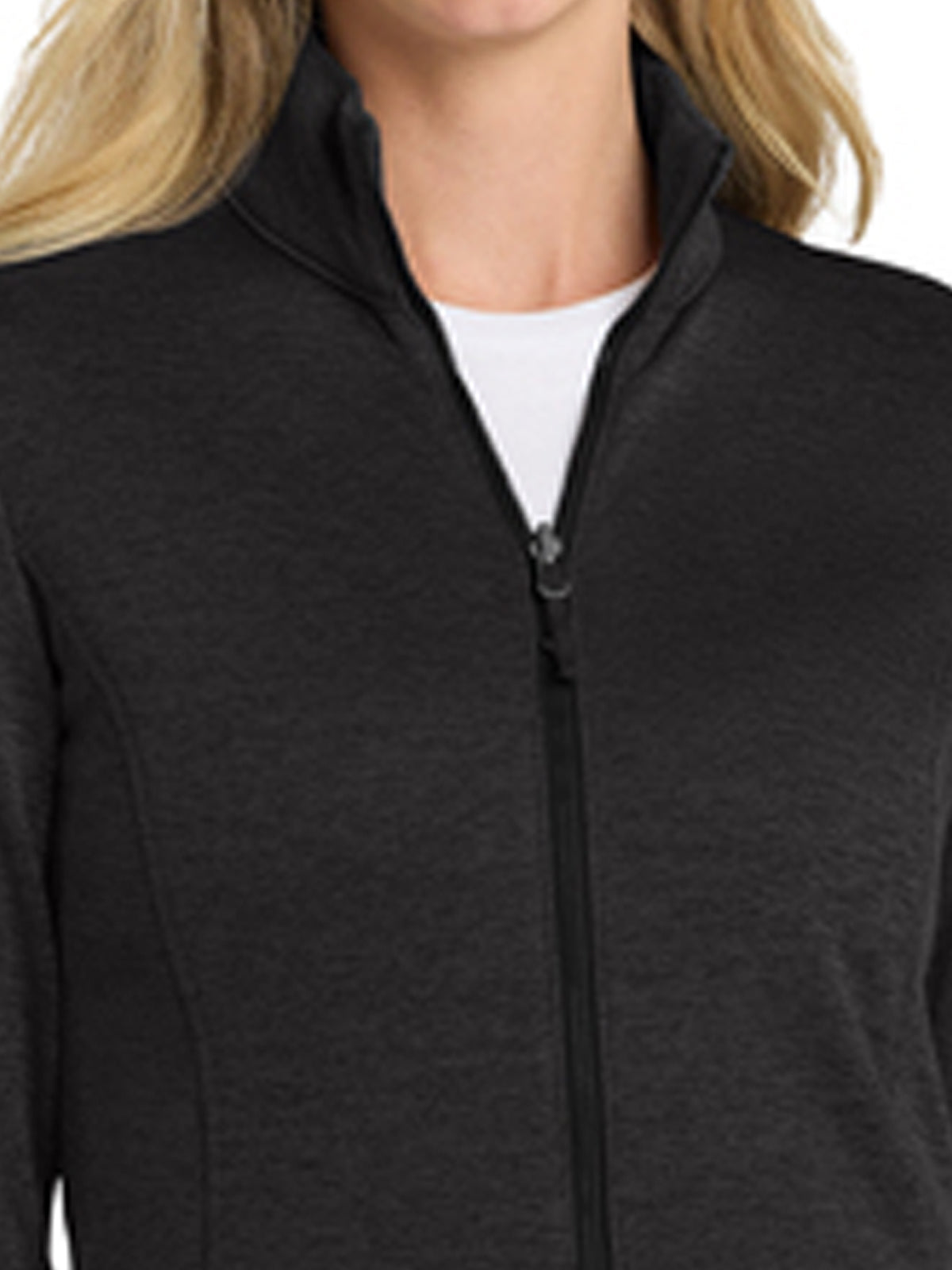 Women's 2-Pocket Fleece Jacket - L905 - Deep Black Heather