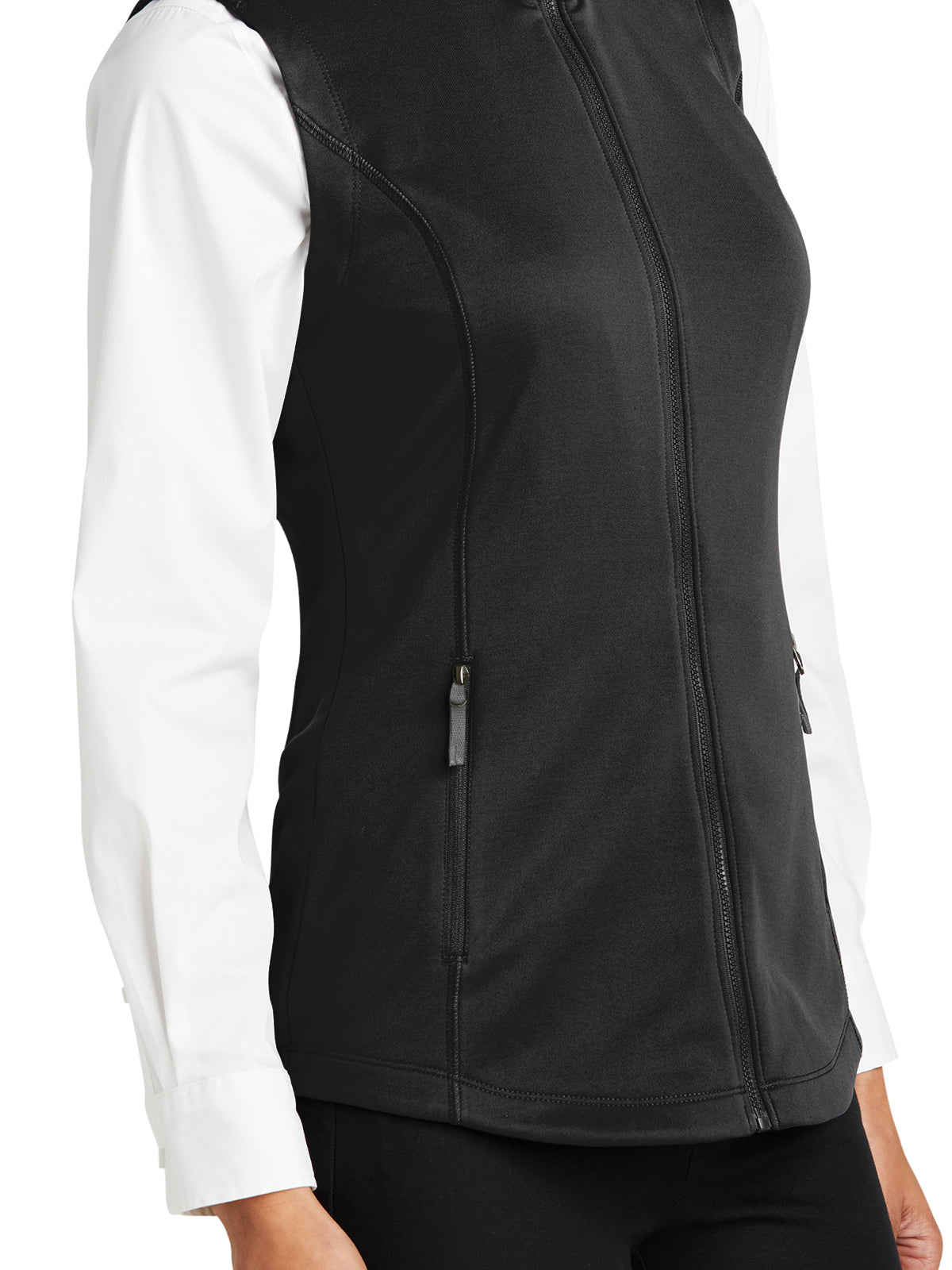 Women's Smooth Fleece Vest - L906 - Black