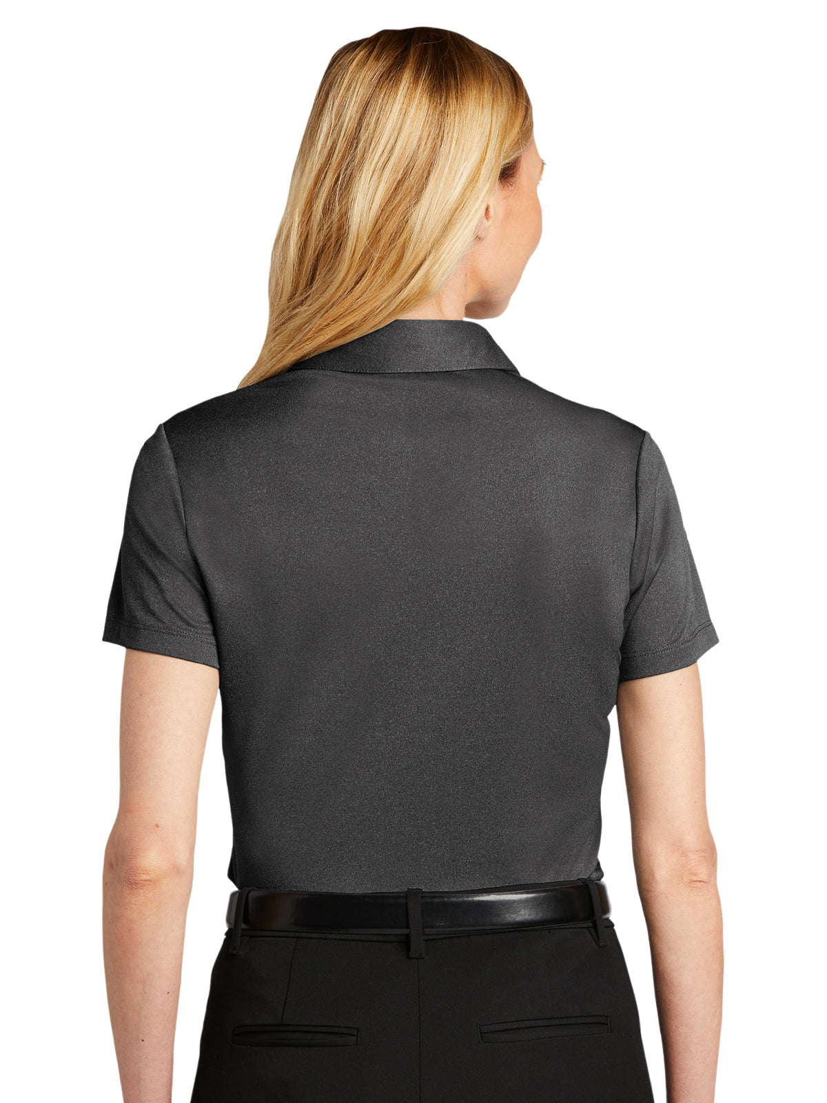 Women's Heathered Silk Touch Performance Polo - LK542 - Black Heather