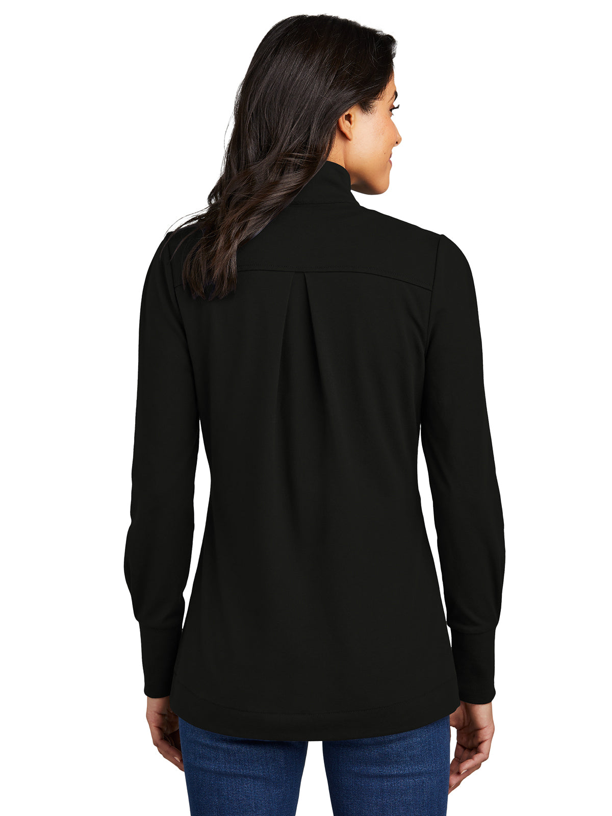Women's Fairway Stretch 1/4-Zip Pullover - LK829 - Deep Black