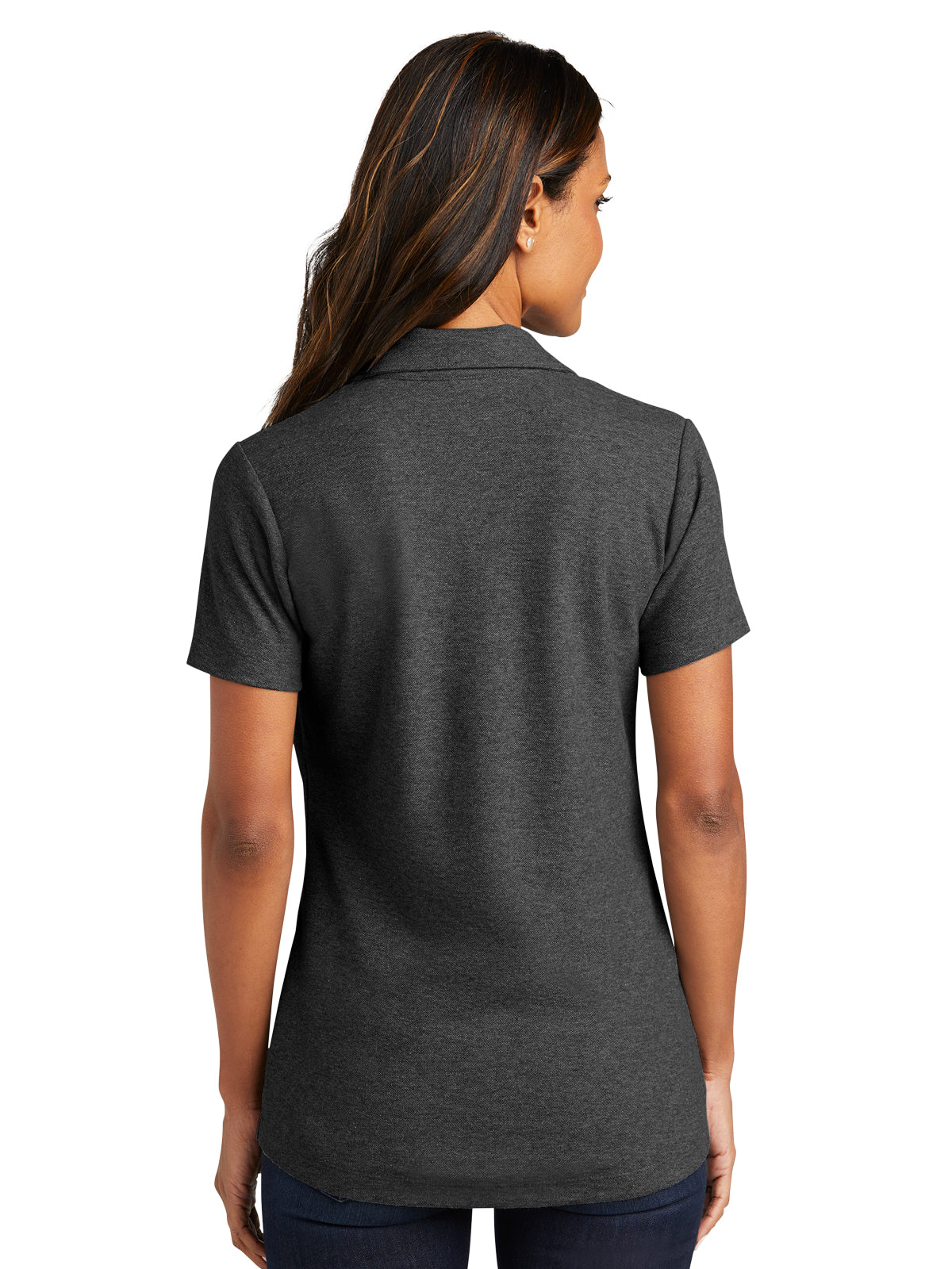 Women's Pique Polo - LK867 - Charcoal Heather
