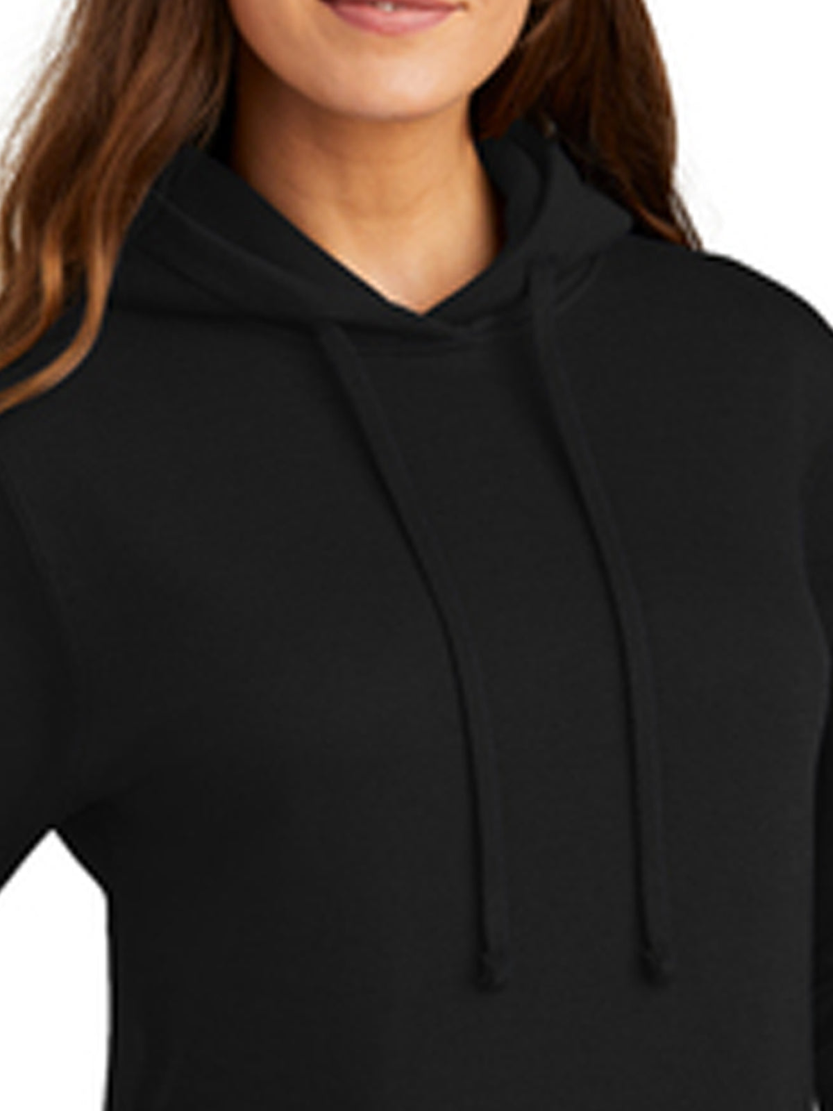 Women's 1-Pocket Pullover Hooded Sweatshirt - LPC78H - Jet Black