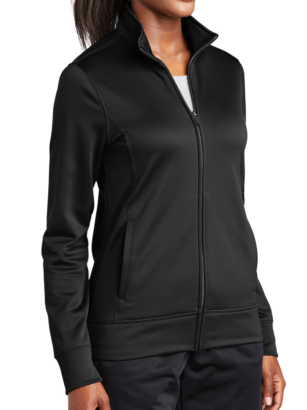 Women's Sport-Wick Fleece Full-Zip Jacket - LST241 - Black