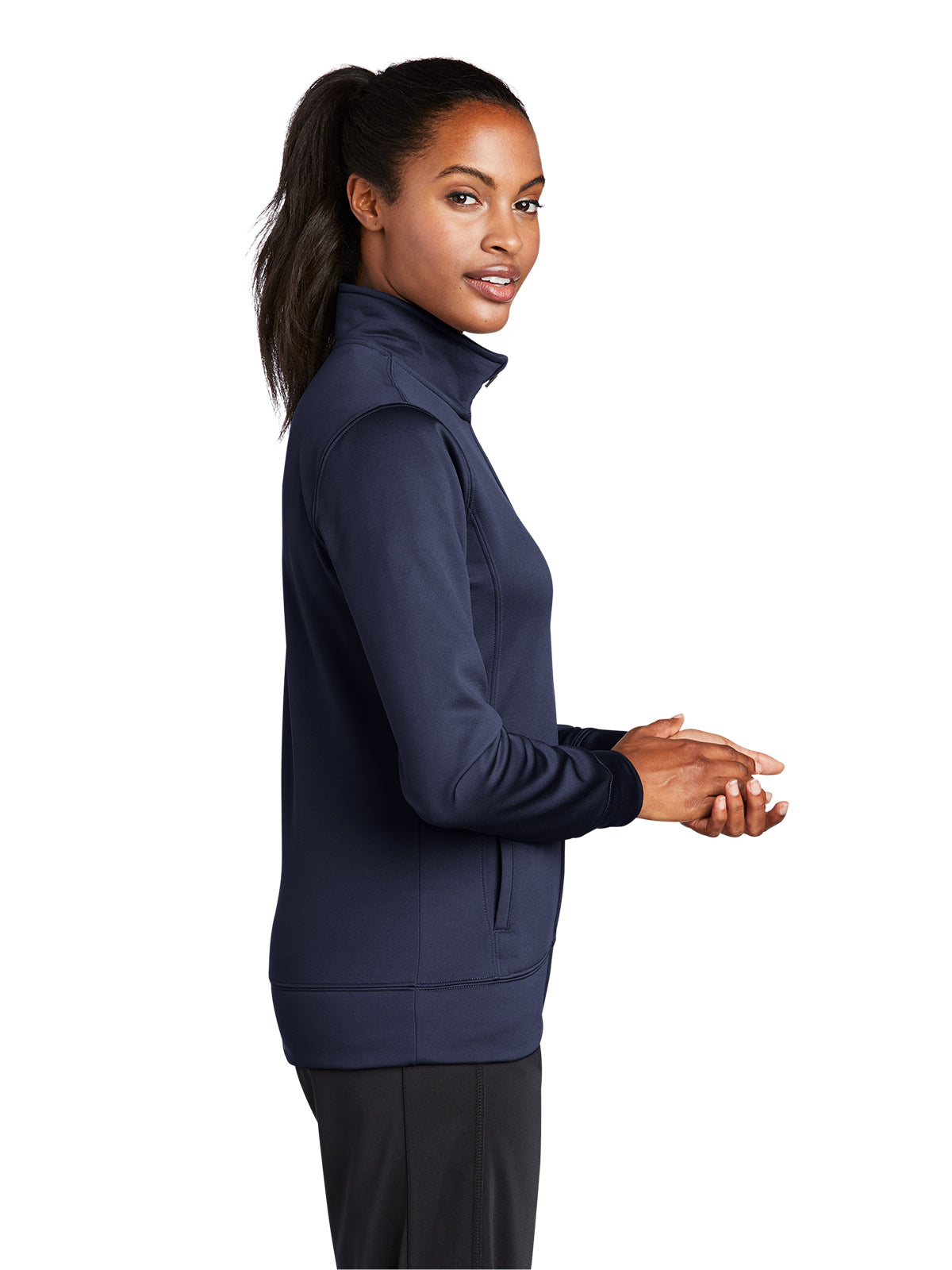 Women's Sport-Wick Fleece Full-Zip Jacket - LST241 - Navy