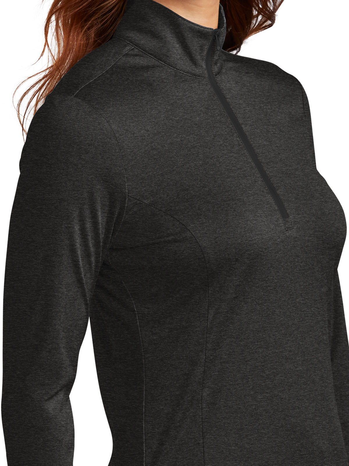 Women's Half-Zip Pullover - LST469 - Black Heather