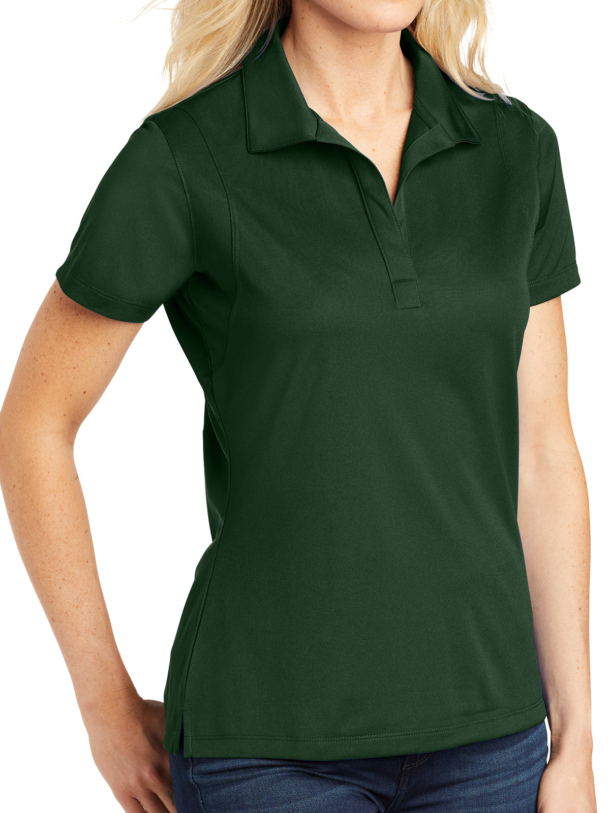 Women's Micropique Sport Polo - LST650 - Forest Green